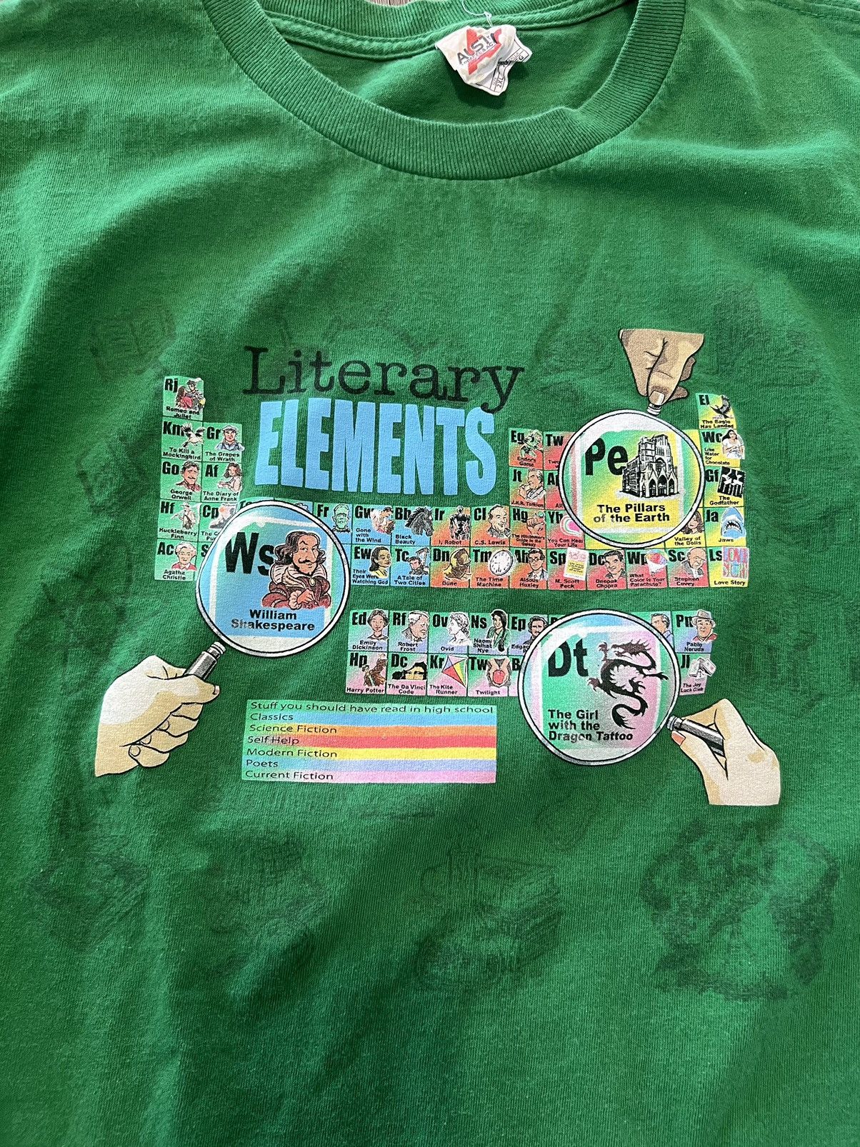 Vintage “Literary Elements” Graphic Tee Chemistry Book Nerd Size US XXL / EU 58 / 5 - 1 Thumbnail