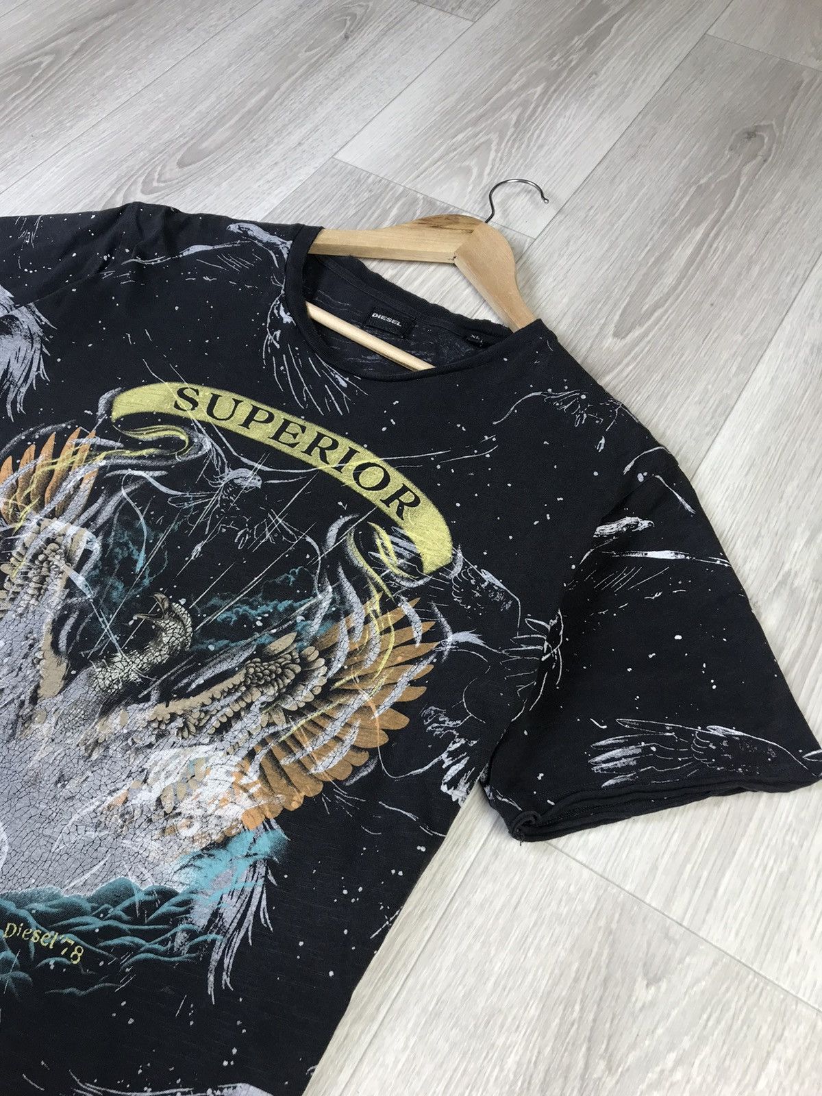 Diesel × Vintage Diesel Sebs Superior Graphic Tee Shirt Eagle Phoenix Y2K Size US XL / EU 56 / 4 - 4 Thumbnail