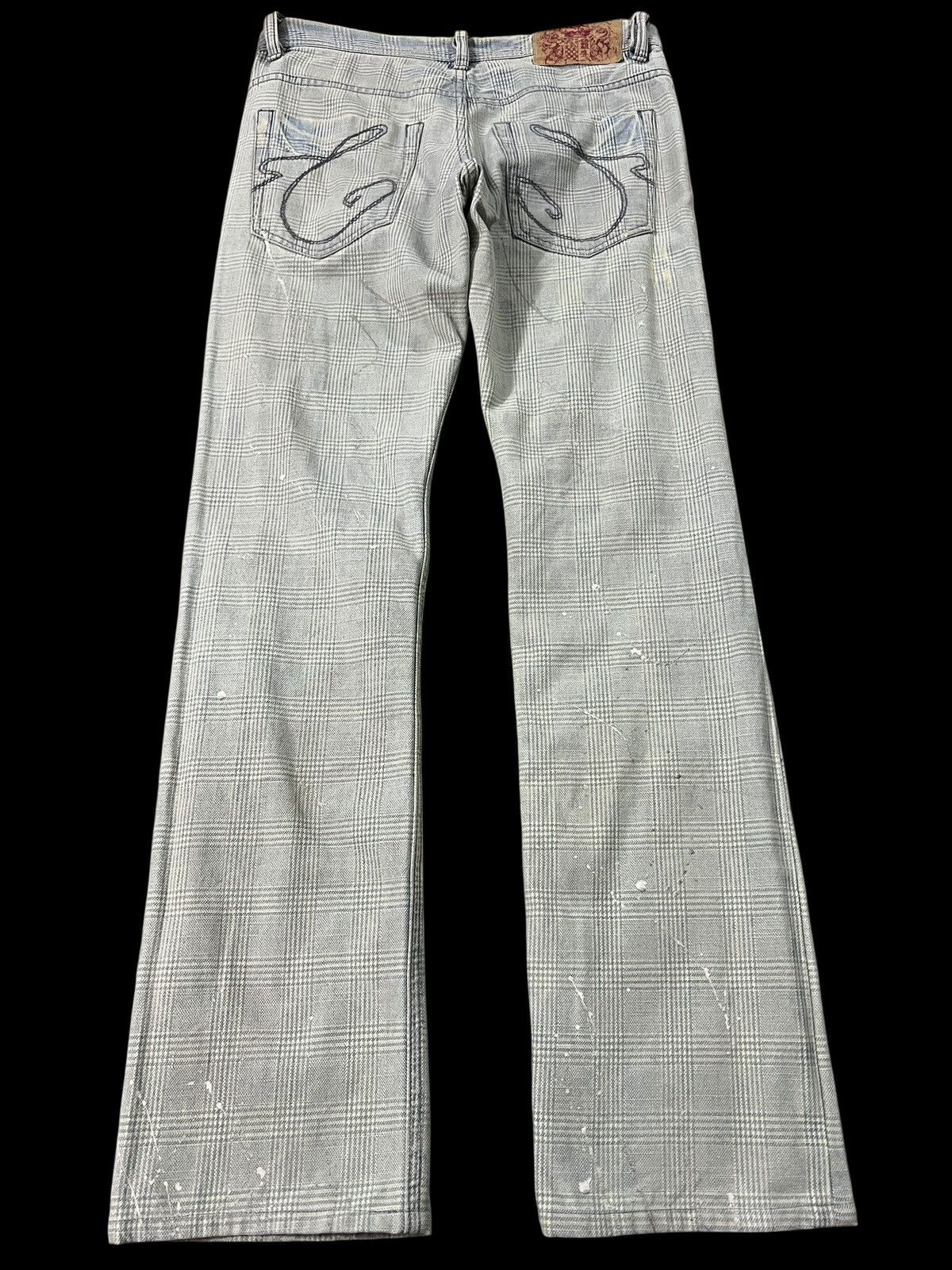 Japanese Brand 💥Flare💥Casva Painted Distressed Rare Jean Size US 31 - 2 Thumbnail