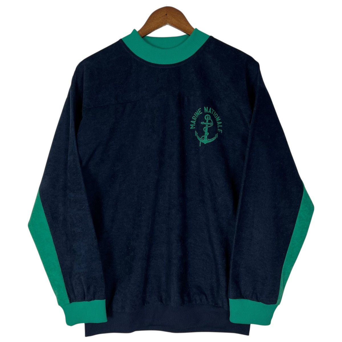 Paynter × Vintage Vintage French Navy Velveteen Sweatshirt Size US L / EU 52-54 / 3 - 1 Thumbnail
