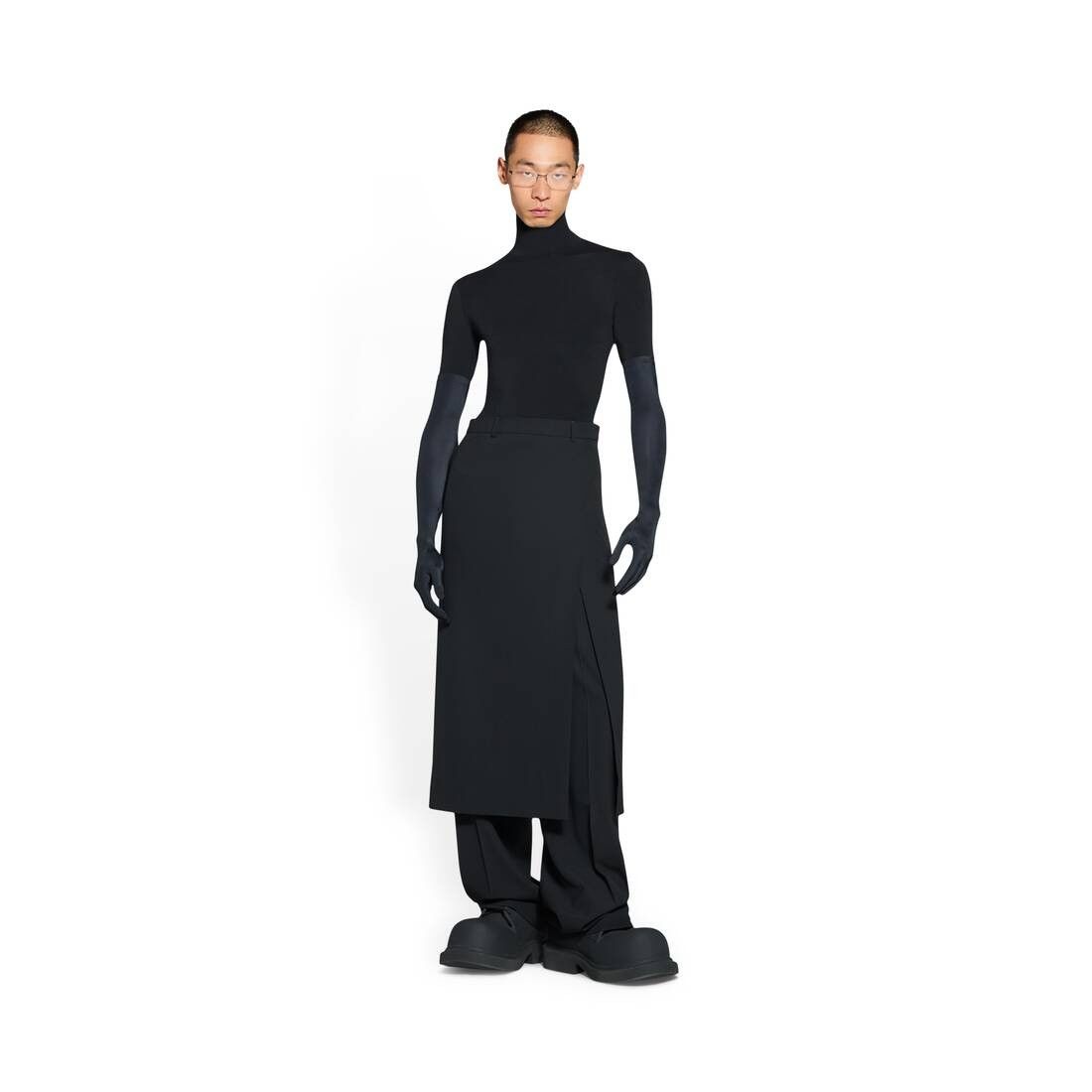 Balenciaga o1w1db10625 Slit Tailored Skirt in Black Size 27" / US 4 / IT 40 - 2 Thumbnail