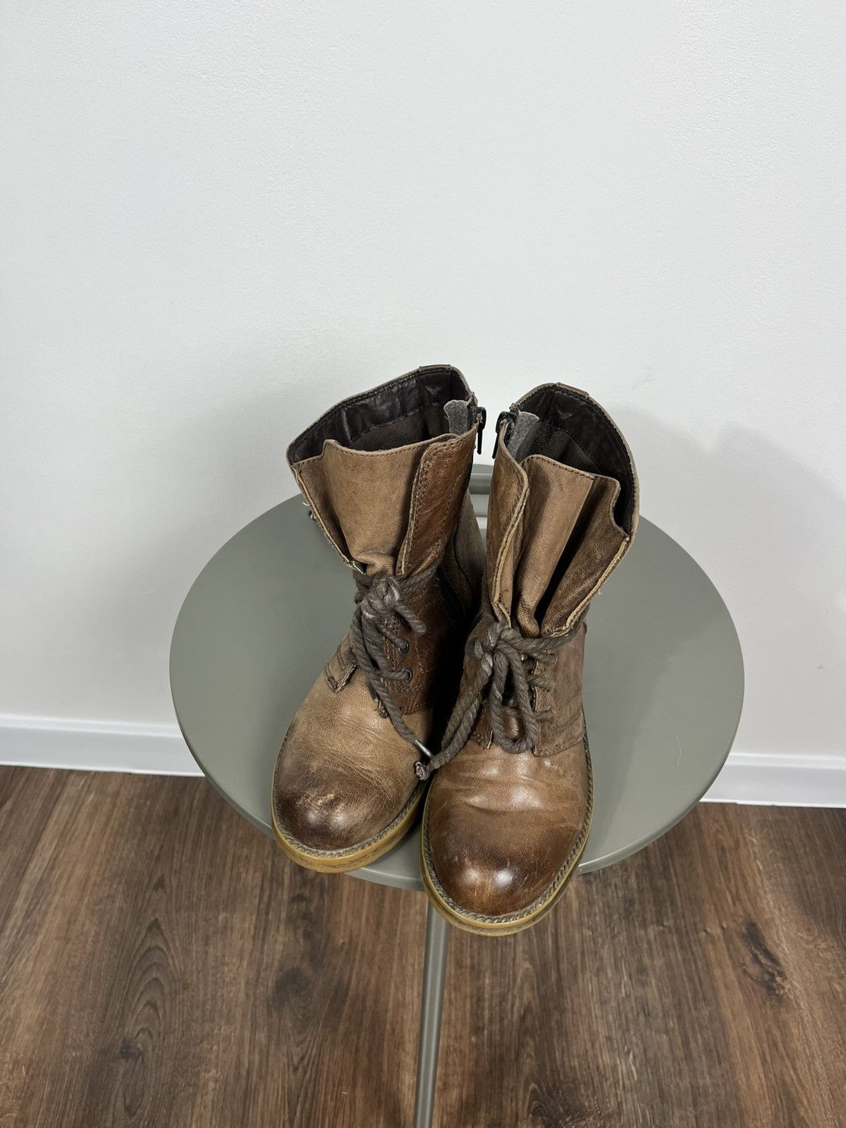 Vintage Vintage Brown Leather Lace-Up Boots – Women’s Size 38 Size US 8 / IT 38 - 6 Thumbnail