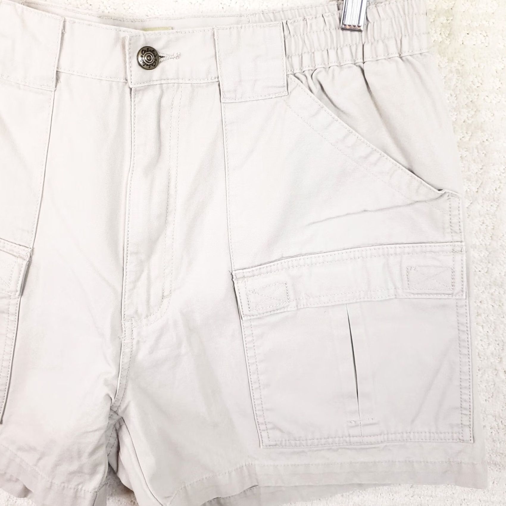 Vintage Cabela's Cargo Shorts 2 Pair Beige Elastic Waist 38x5 Men Cotton Canvas Flat Front Zip Pockets Casual Outdoor Size US 38 / EU 54 - 4 Thumbnail