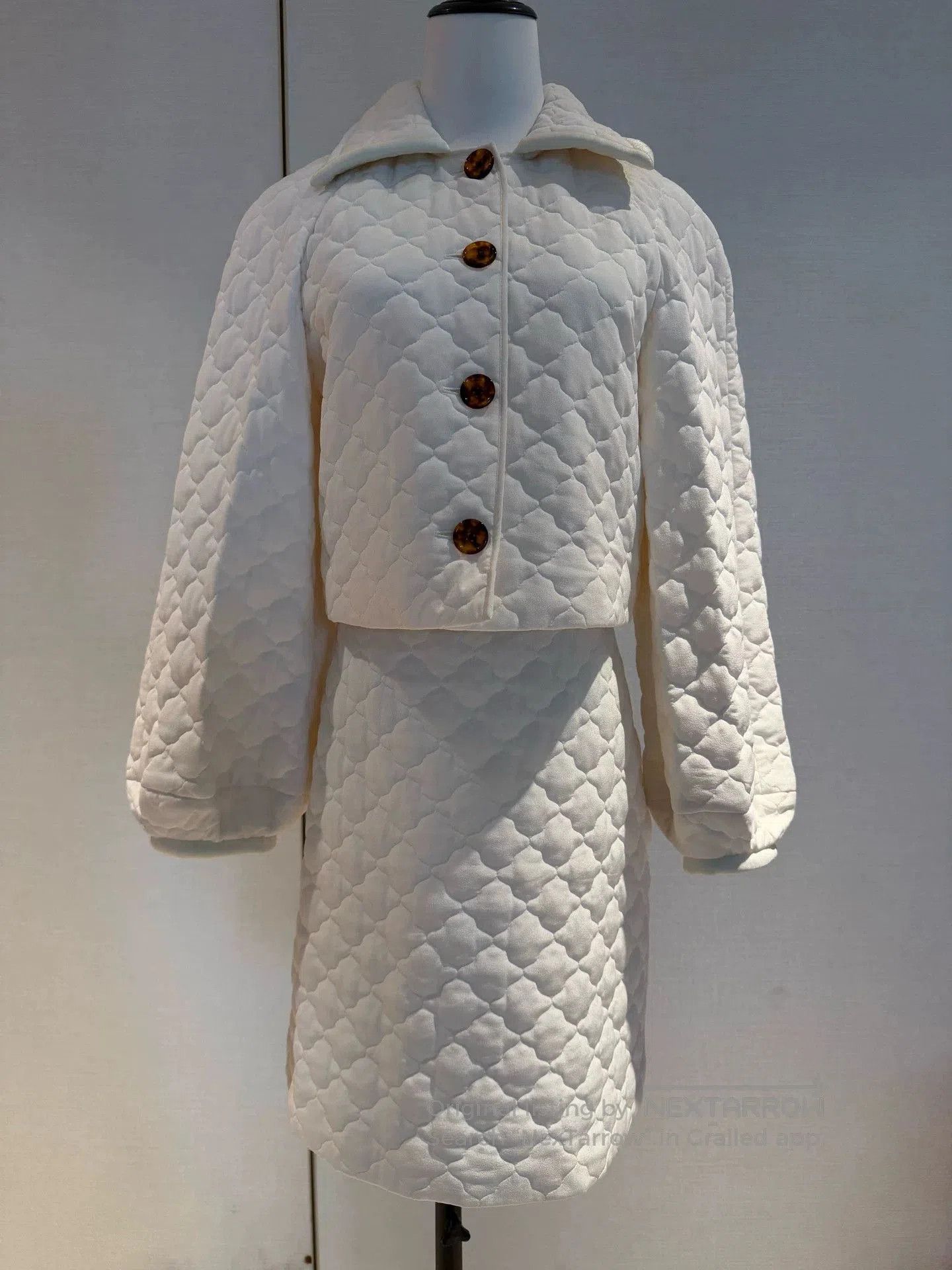 Fendi fendi white quilted cotton dress skirt. Size US 38 / EU 54 - 1 Thumbnail