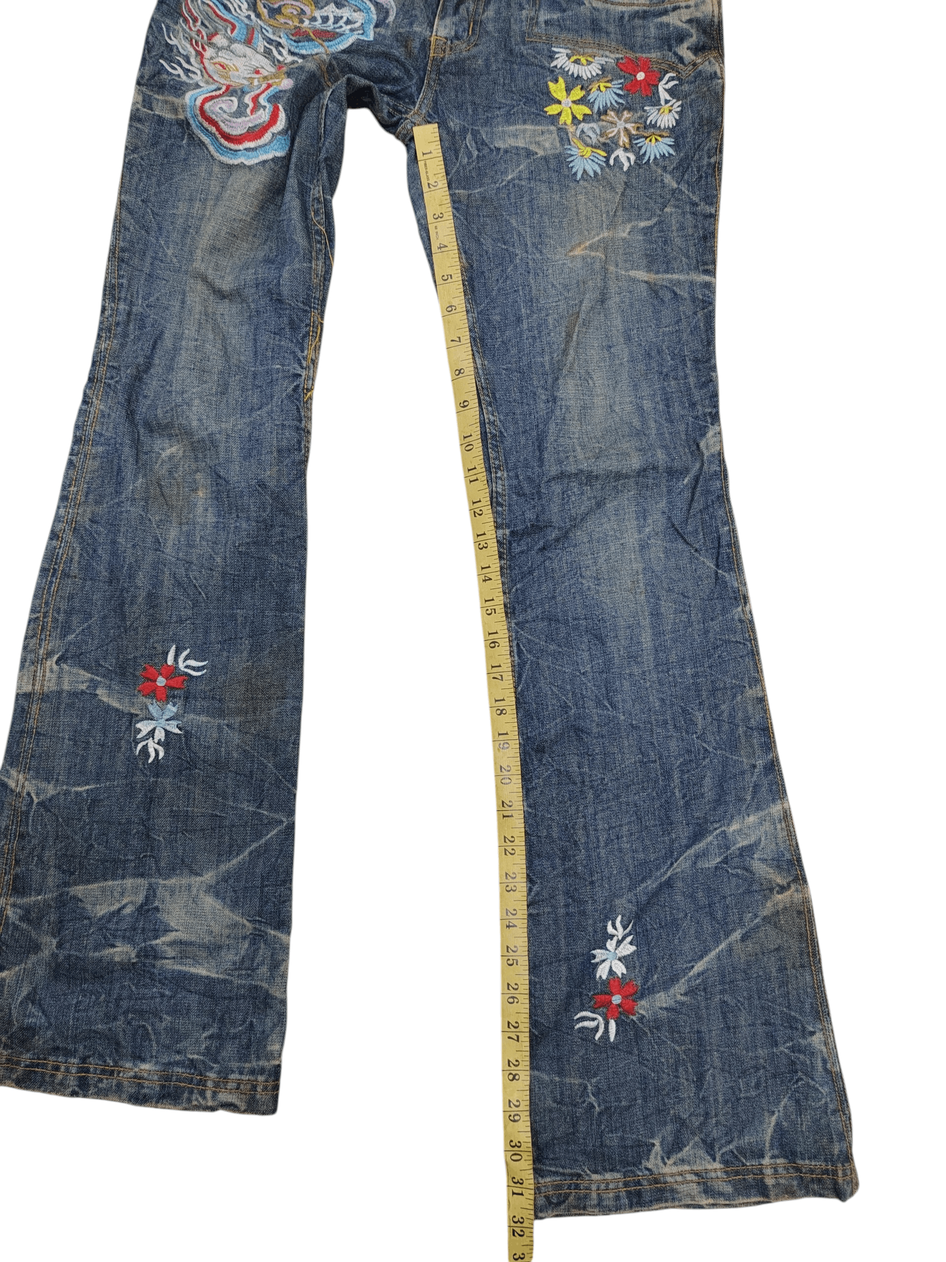 Antik Denim Vintage Y2K Antik Denim Embroidered Tiger & Dragon Flare Size US 30 / EU 46 - 15 Thumbnail