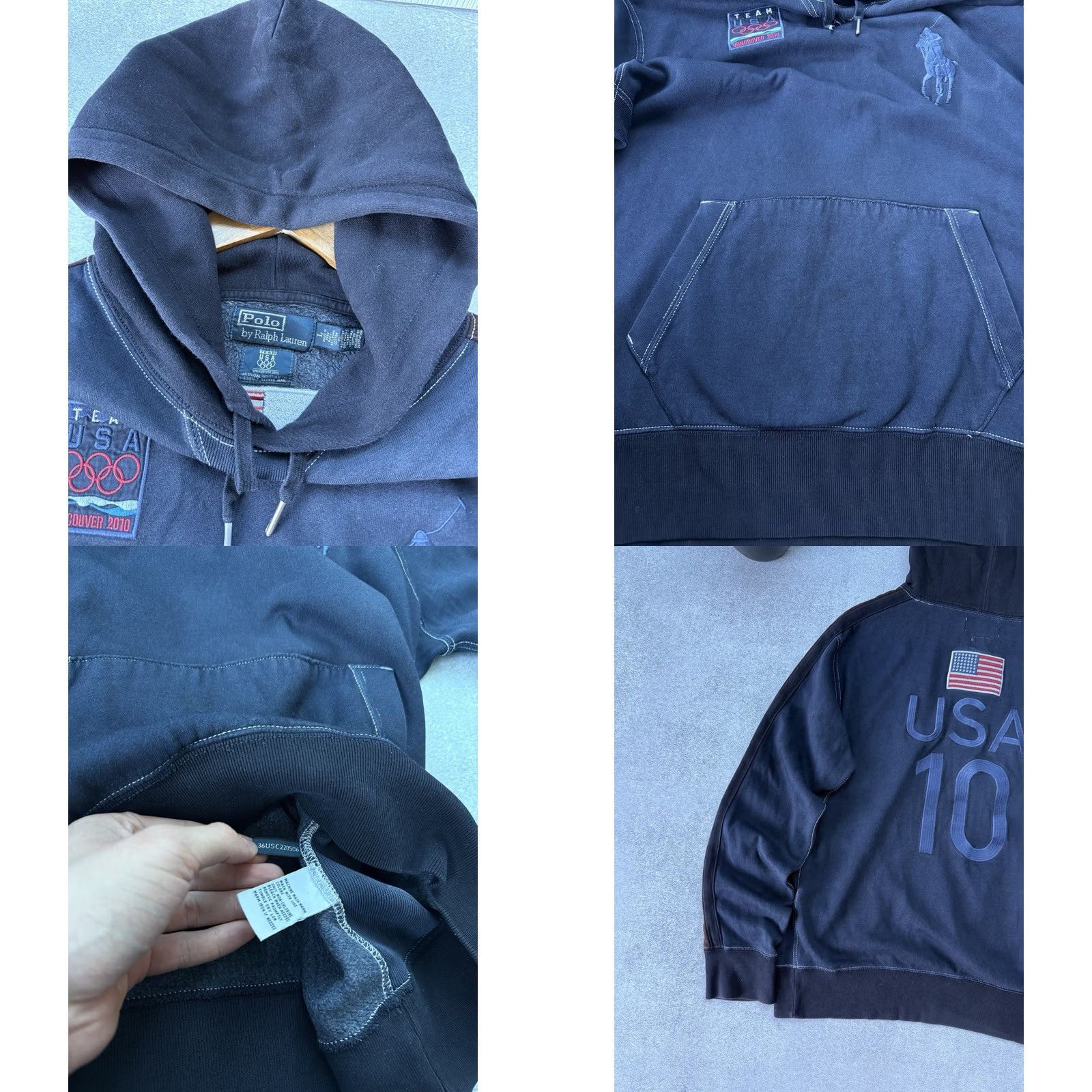 Polo Ralph Lauren VINTAGE Polo Ralph Lauren Hoodie Shirt USA Vancouver 2010 Pullover L Blue Big Pony Logo Mens Size US L / EU 52-54 / 3 - 9 Thumbnail