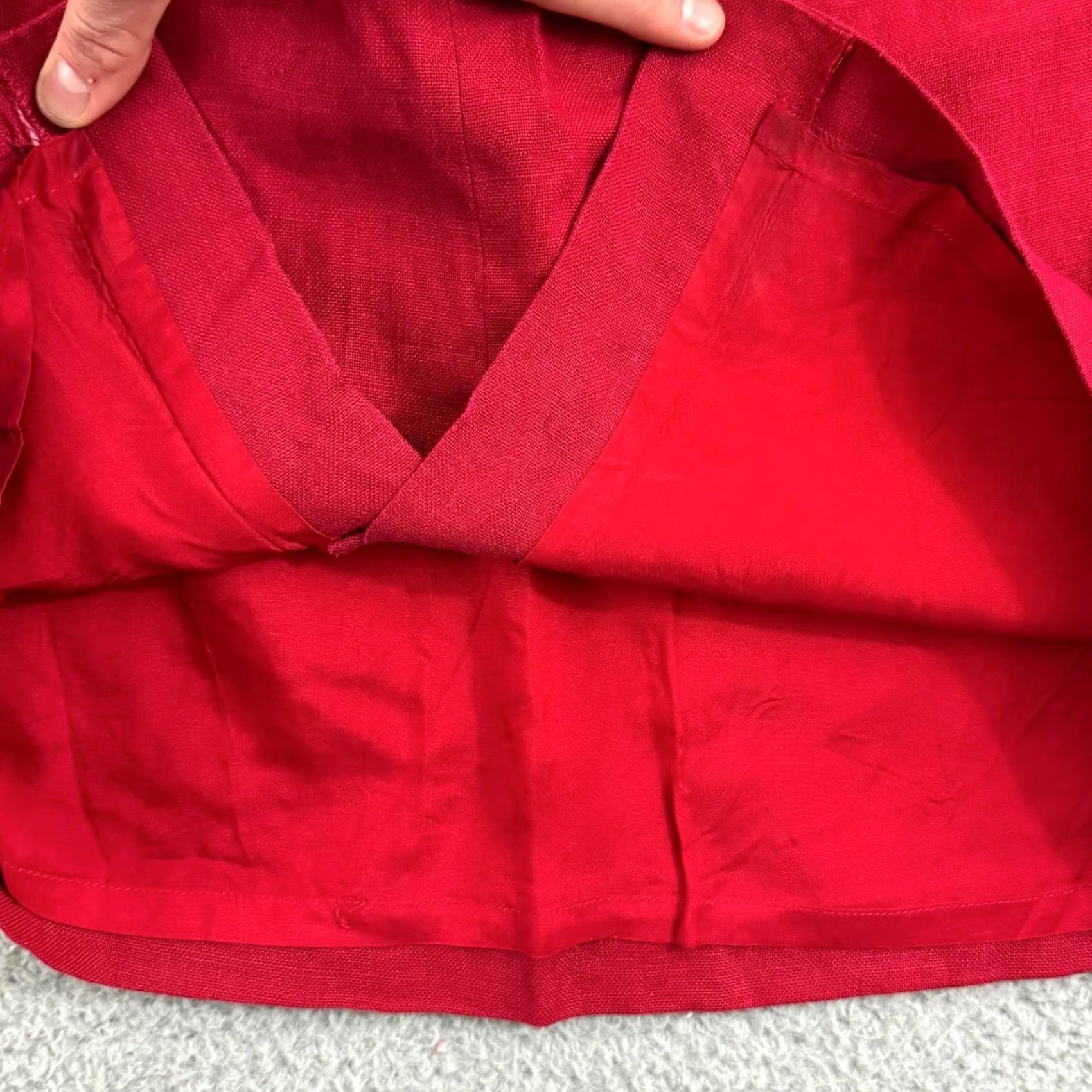 Brooks Brothers VINTAGE Brooks Brothers Skirt Womens 12 Red Pencil Irish Linen 80s Knee Length Size 34" / US 12 / IT 48 - 4 Thumbnail