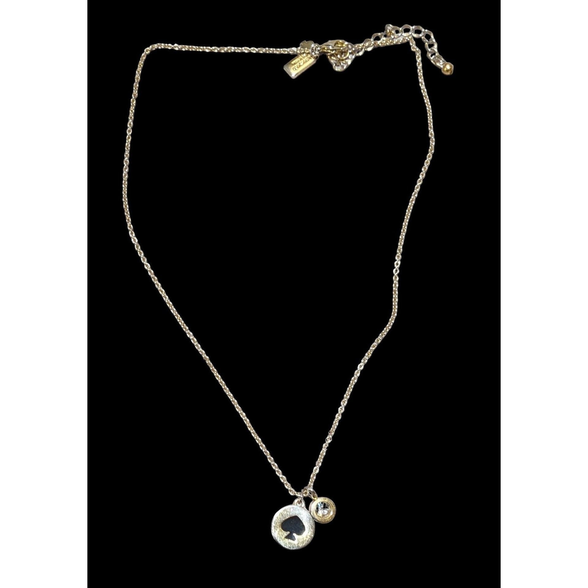 Kate Spade Kate Spade Spot The Spade Black And Gold Necklace Size ONE SIZE - 1 Thumbnail