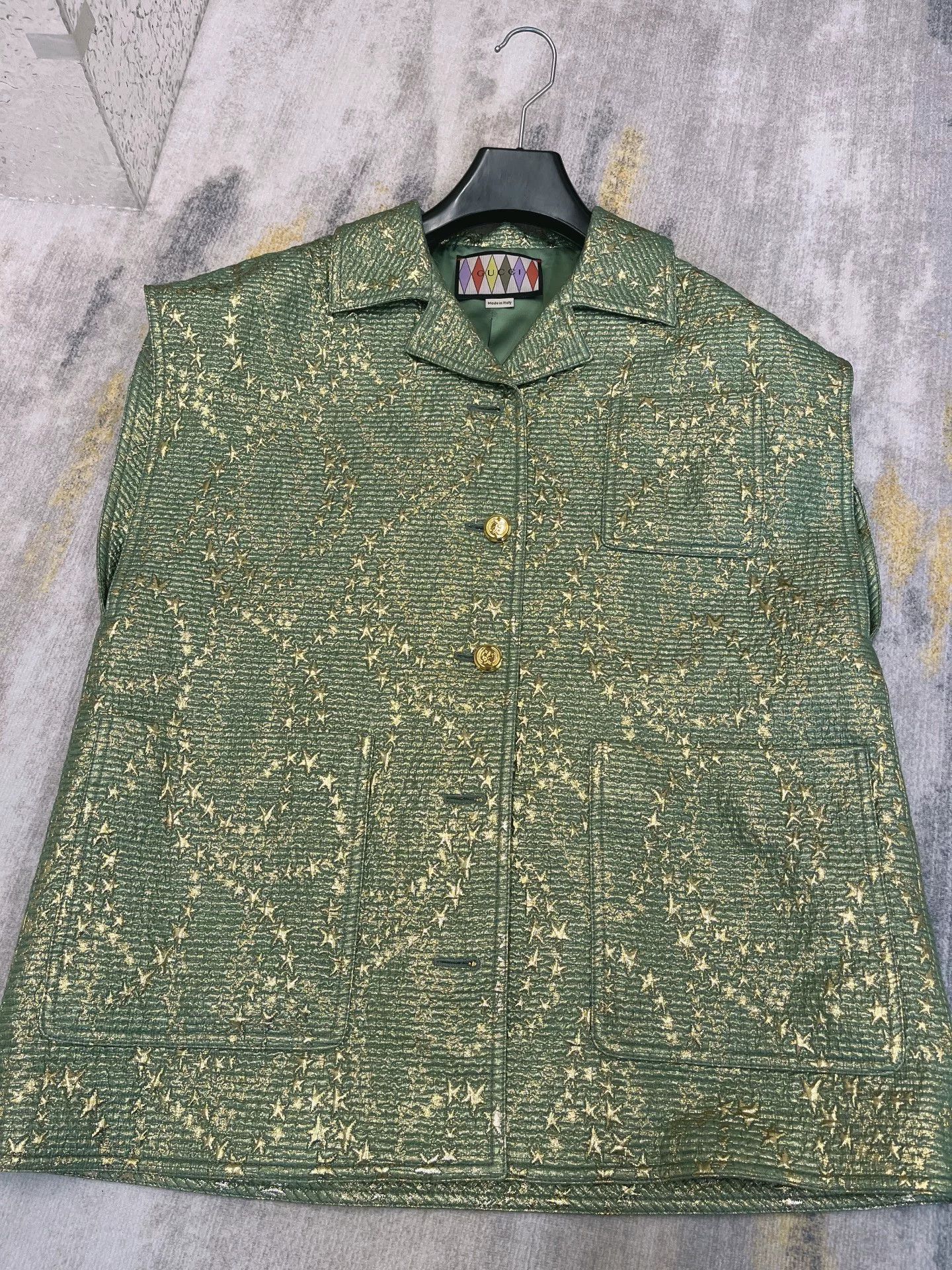 Gucci Gucci Green Sequined Sleeveless Vest Size US S / EU 44-46 / 1 - 1 Thumbnail