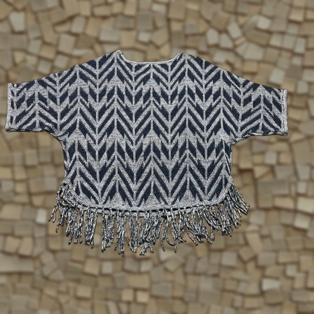 Vintage Relativity Shirt Womens Size Small Blue White Short Sleeve Tassel Shirt Size S / US 4 / IT 40 - 1 Thumbnail