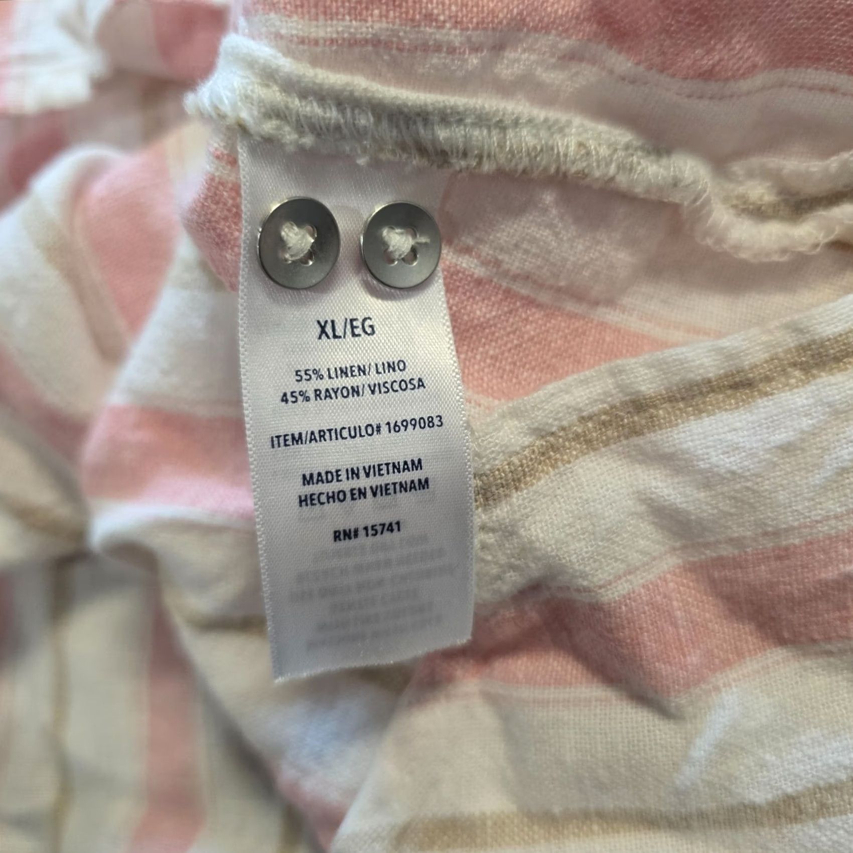Splendid Splendid Tank Women XL Pink Stripe Linen Blend Sleeveless Button Casual VINTAGE? No Size XL / US 12-14 / IT 48-50 - 6 Thumbnail