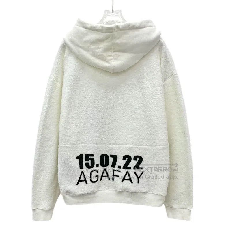 Saint Laurent Paris Saint Laurent Paris White Logo Letter Printed Cotton Hoode Size US S / EU 44-46 / 1 - 2 Thumbnail