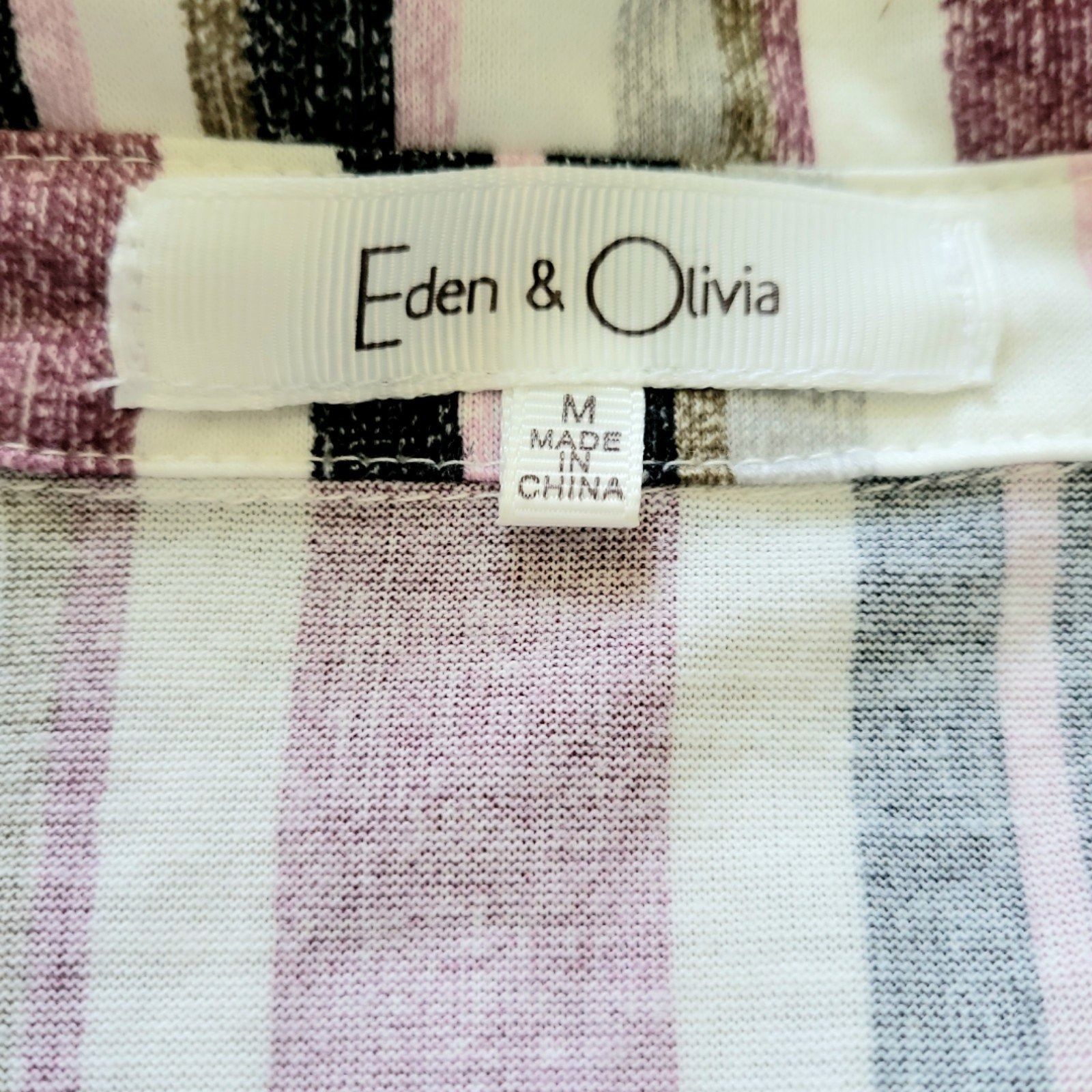 Other Womens M eden & Olivia purple striped 3/4 sleeve button tab Size M / US 6-8 / IT 42-44 - 9 Thumbnail
