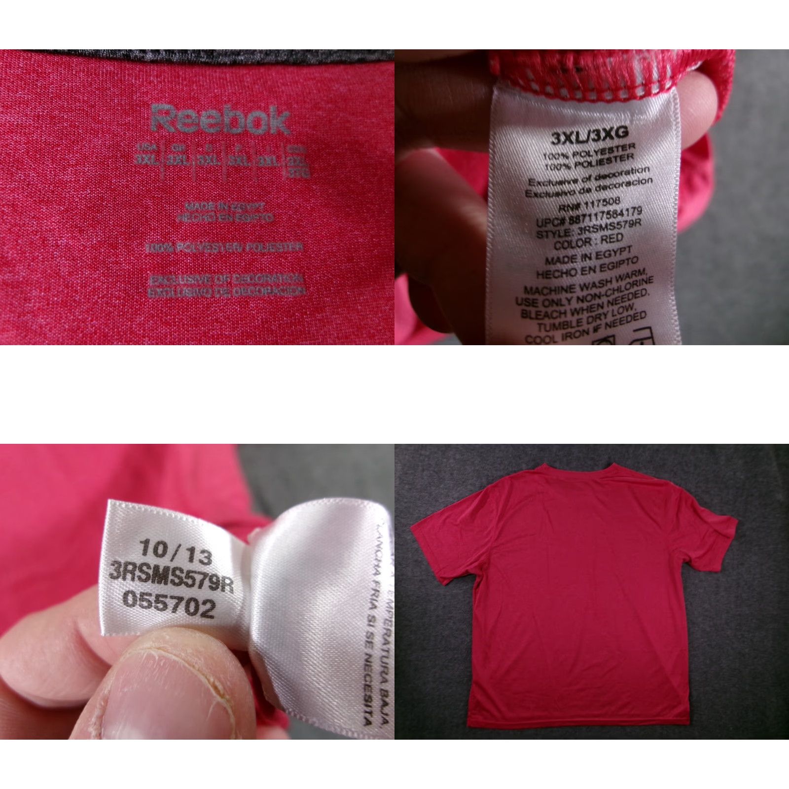 Reebok Reebok Shirt Men 3XL Red Athletic Logo Workout Gym Casual Short Sleeve Shirt Size US XXL / EU 58 / 5 - 8 Thumbnail