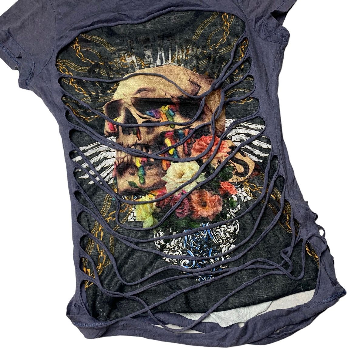 If Six Was Nine 2000's Bobby Mall Distressed Skull Shirt Size US XS / EU 42 / 0 - 4 Thumbnail