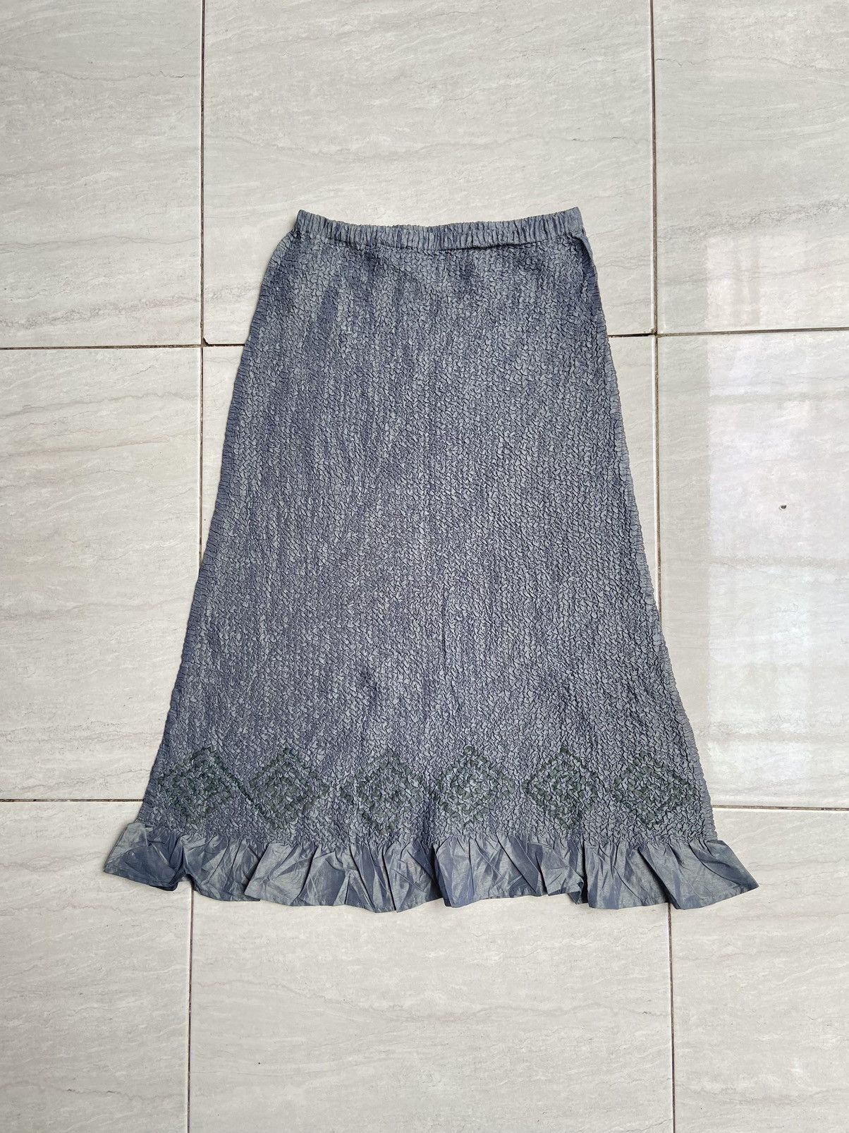 Japanese Brand PEPLUM By YOSHIKI HISHUNUMA Wrinkle Pleats Skirt Size 23" - 5 Thumbnail