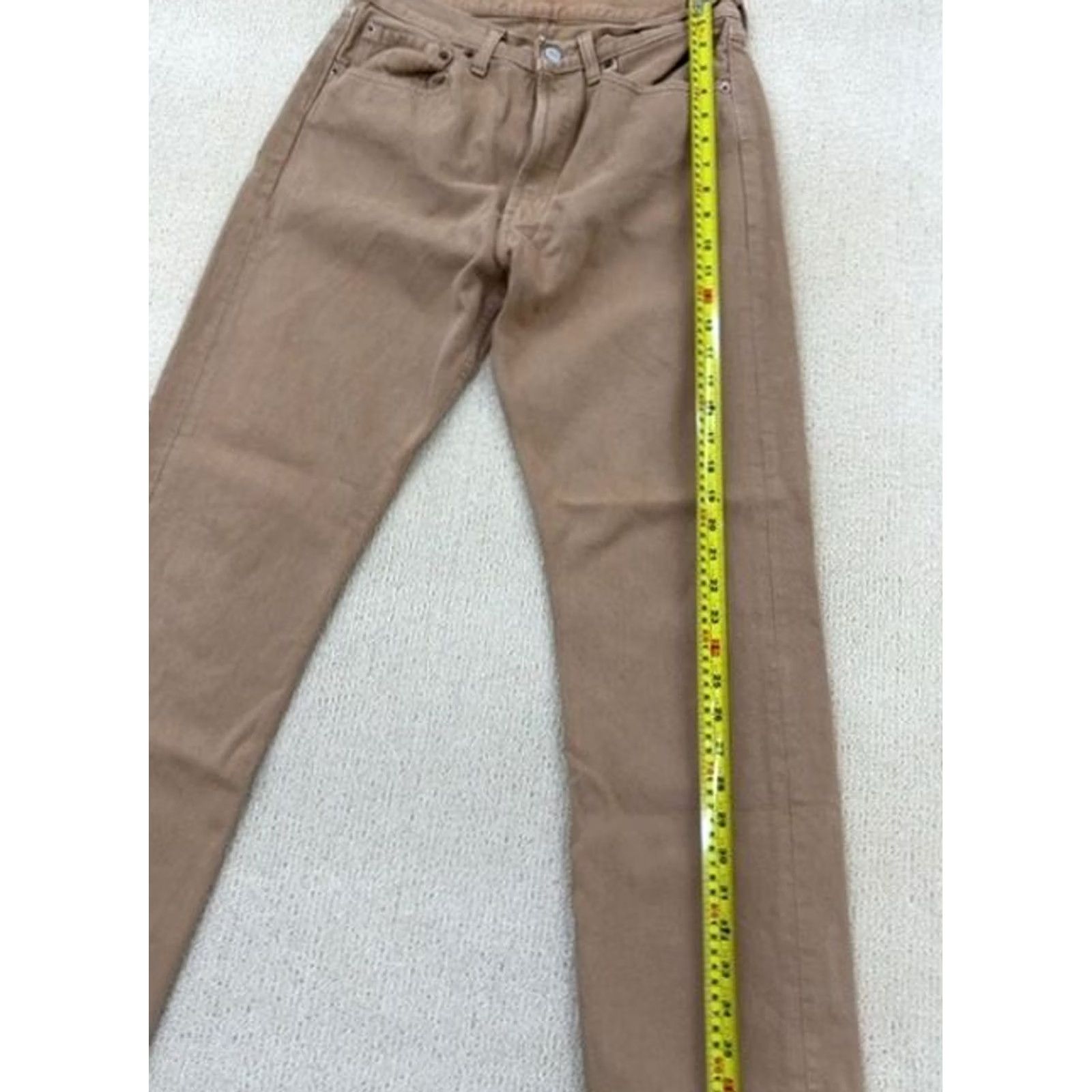 Levi's Levi's 501 Original Straight Jeans Tan 31x32 Button Fly Cotton Denim Men Regular XS? No. Size US 31 - 7 Thumbnail