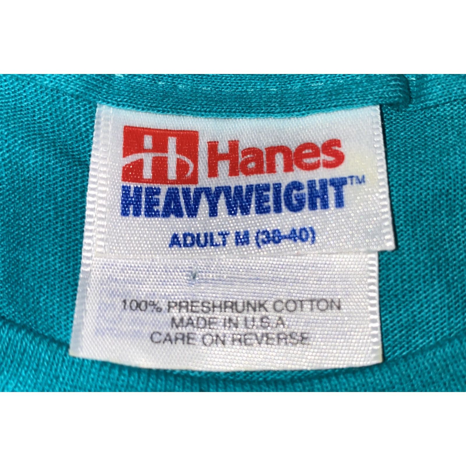 Hanes VINTAGE Hanes T-Shirt Mens Short Sleeve Hawaii Graphic Teal Size M Blue Stitch Size US M / EU 48-50 / 2 - 4 Thumbnail