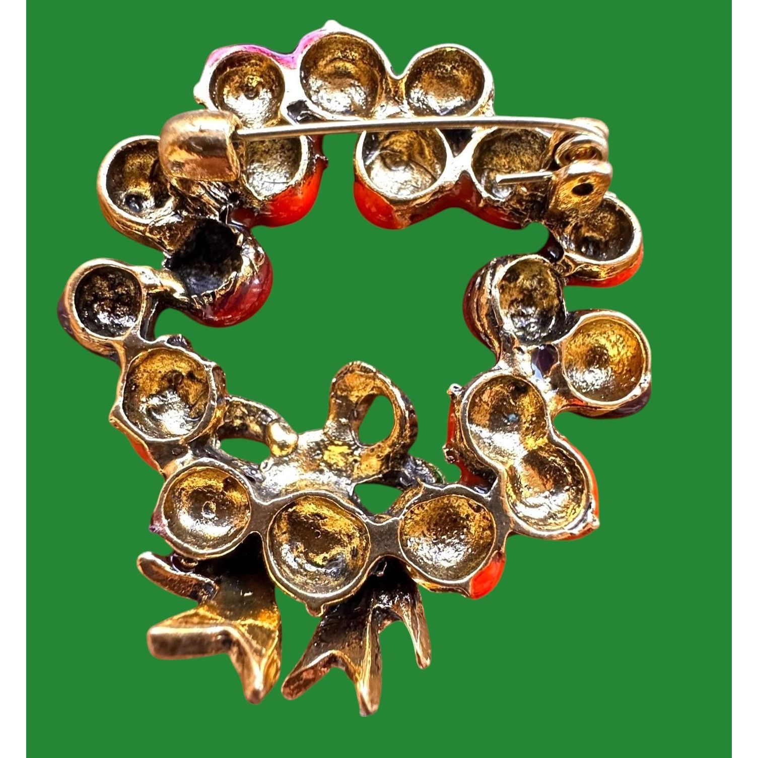 Handmade Christmas Wreath Brooch Pin New Ornaments Festive Winter Hol Size ONE SIZE - 12 Thumbnail