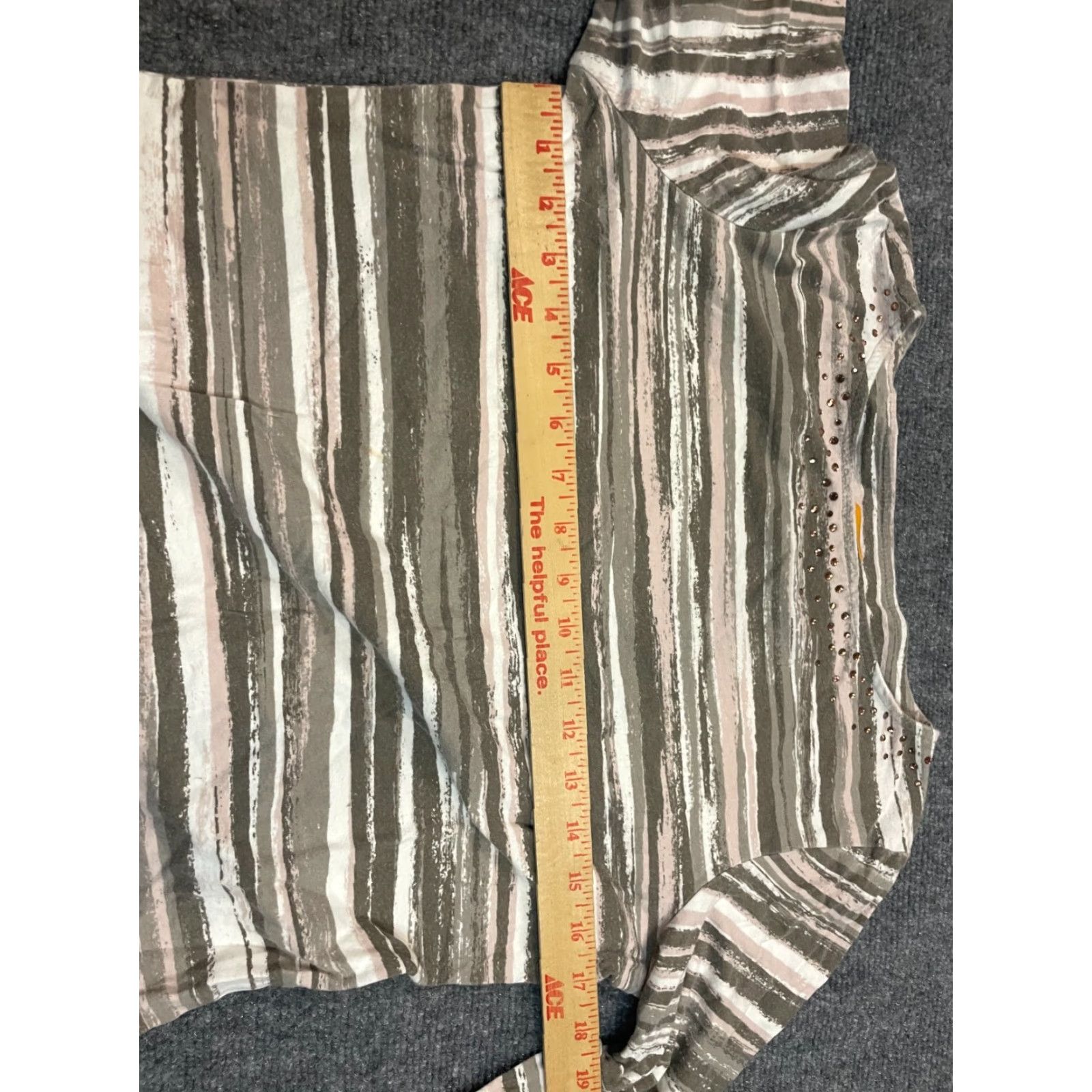 Vintage VINTAGE? Ruby Rd Top Womens Small 3/4 Sleeve Striped Cotton Spandex Embellished neckline Size S / US 4 / IT 40 - 5 Thumbnail