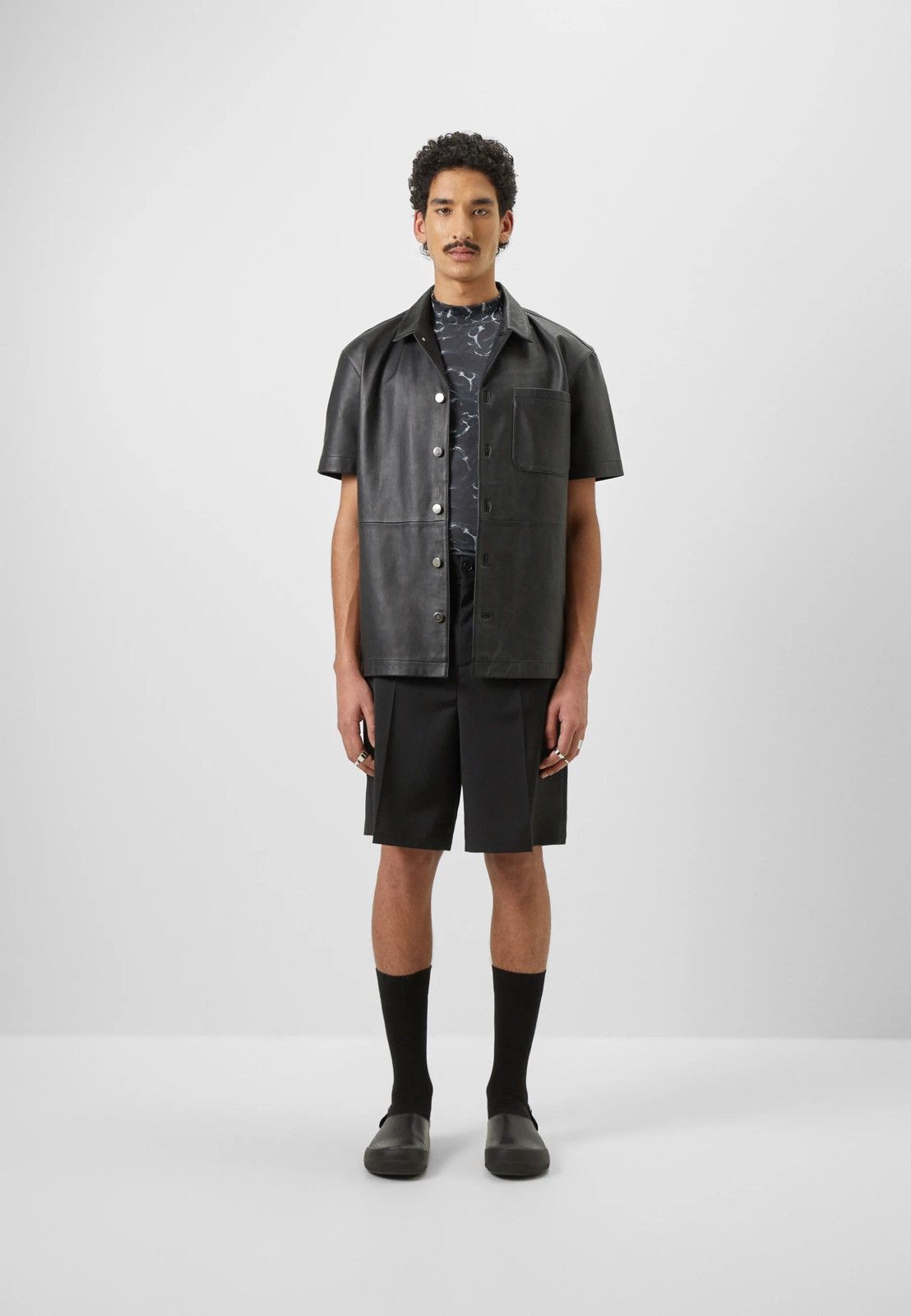 Han Kjobenhavn !DS! FW22 Han Kjobenhavn Black Leather Summer Shirt Size US M / EU 48-50 / 2 - 4 Thumbnail