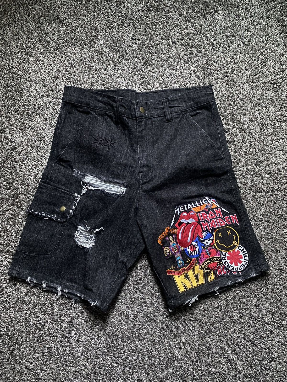 【即日発送】AvinMade jorts shorts ダメージ加工 Custom Distressed Jorts - High Quality Cotton Shorts