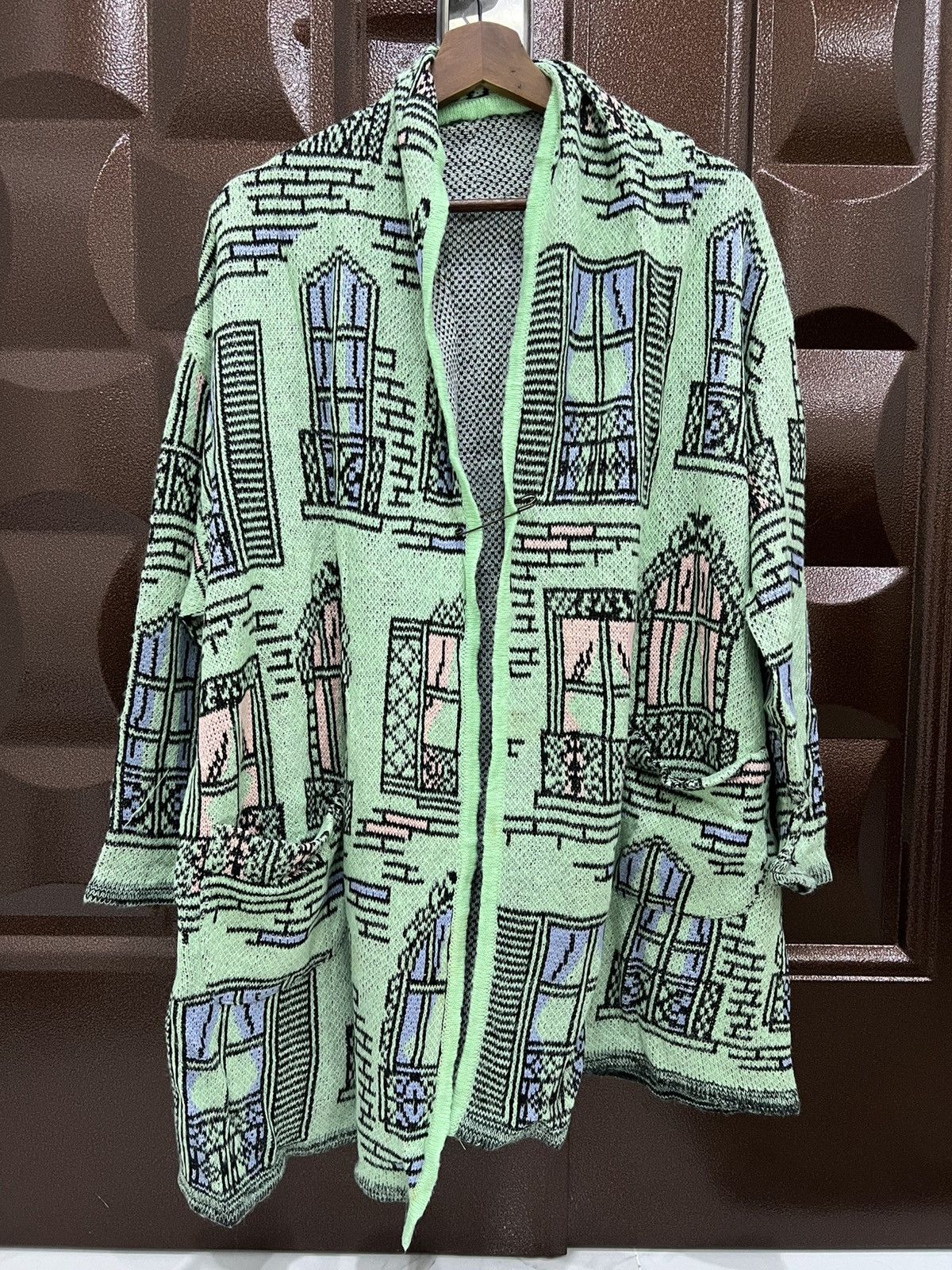 Japanese Brand Window Cityspace Art Harajuku Style Open Long Cardigan Size M / US 6-8 / IT 42-44 - 2 Thumbnail