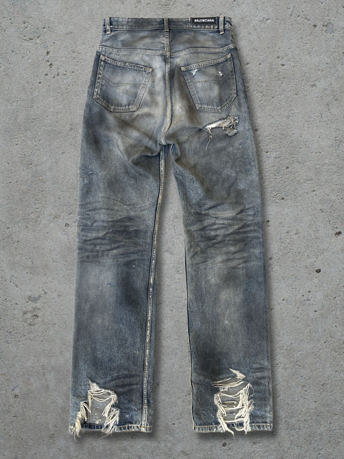 Balenciaga Balenciaga SS22 Oil Spill Mudwash Slim Fit Denims Size US 29 - 2 Thumbnail