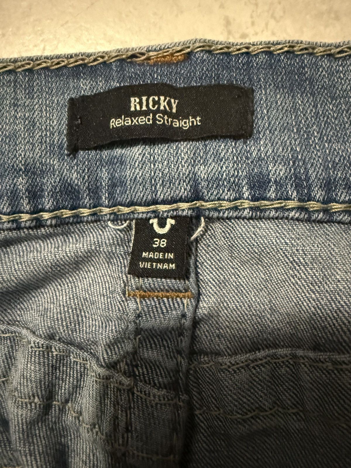 True Religion True Religion Ricky Relaxed Straight Jeans Size US 38 / EU 54 - 3 Thumbnail