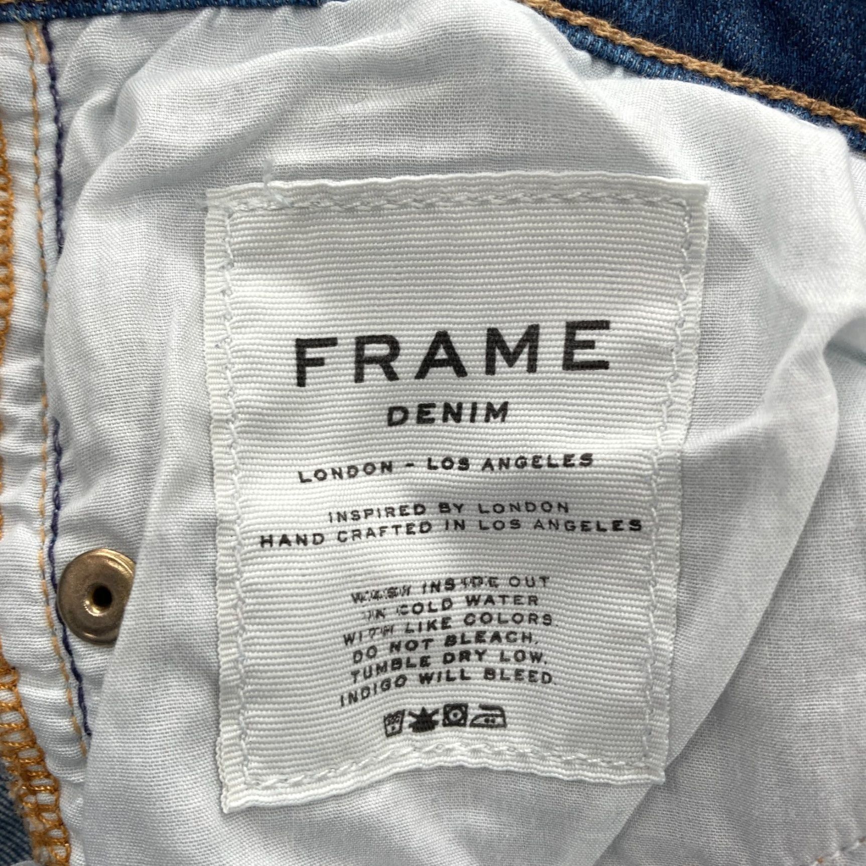 Frame FRAME Le Skinny De Jeanne Jeans Women's 28 Dark Wash Blue Stretch Denim Preppy Slim 5-Pocket Inseam 29 Dark Blue 石 Size 28" / US 6 / IT 42 - 5 Thumbnail