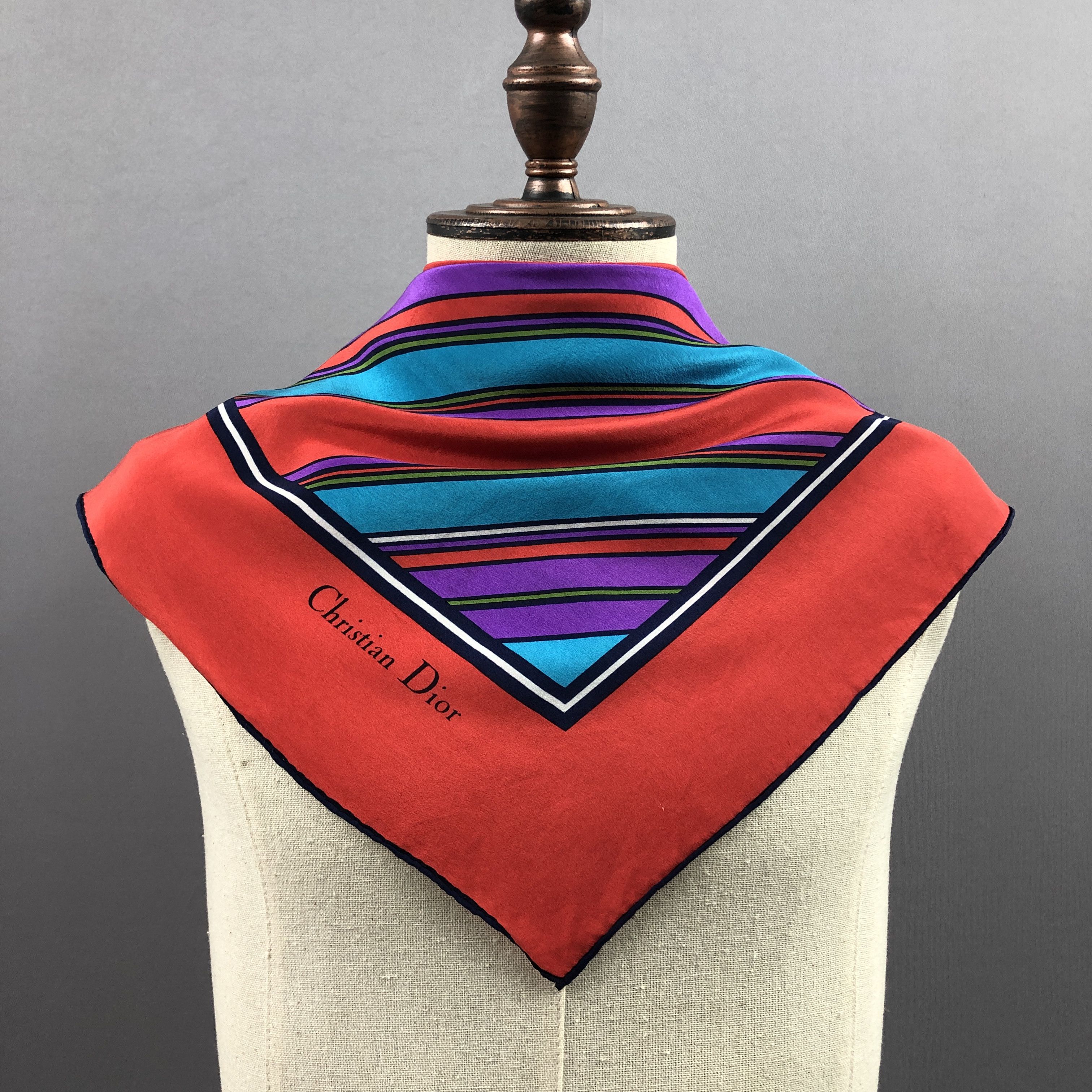 Vintage Vintage Christian Dior SILK Scarf Twill Stole Wraps Scarves Size ONE SIZE - 1 Thumbnail