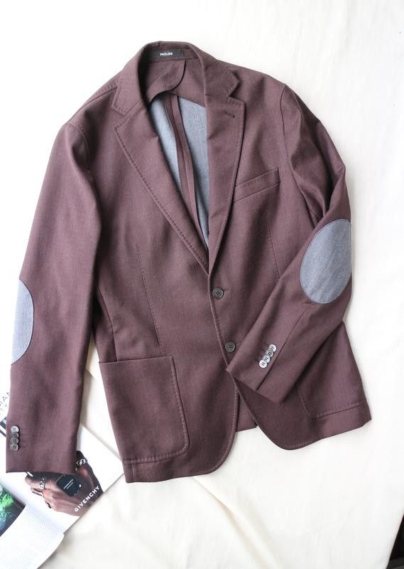 Paoloni Paoloni Burgundy Blazer w/ Elbow Patches Size 52 Size 52S - 1 Thumbnail