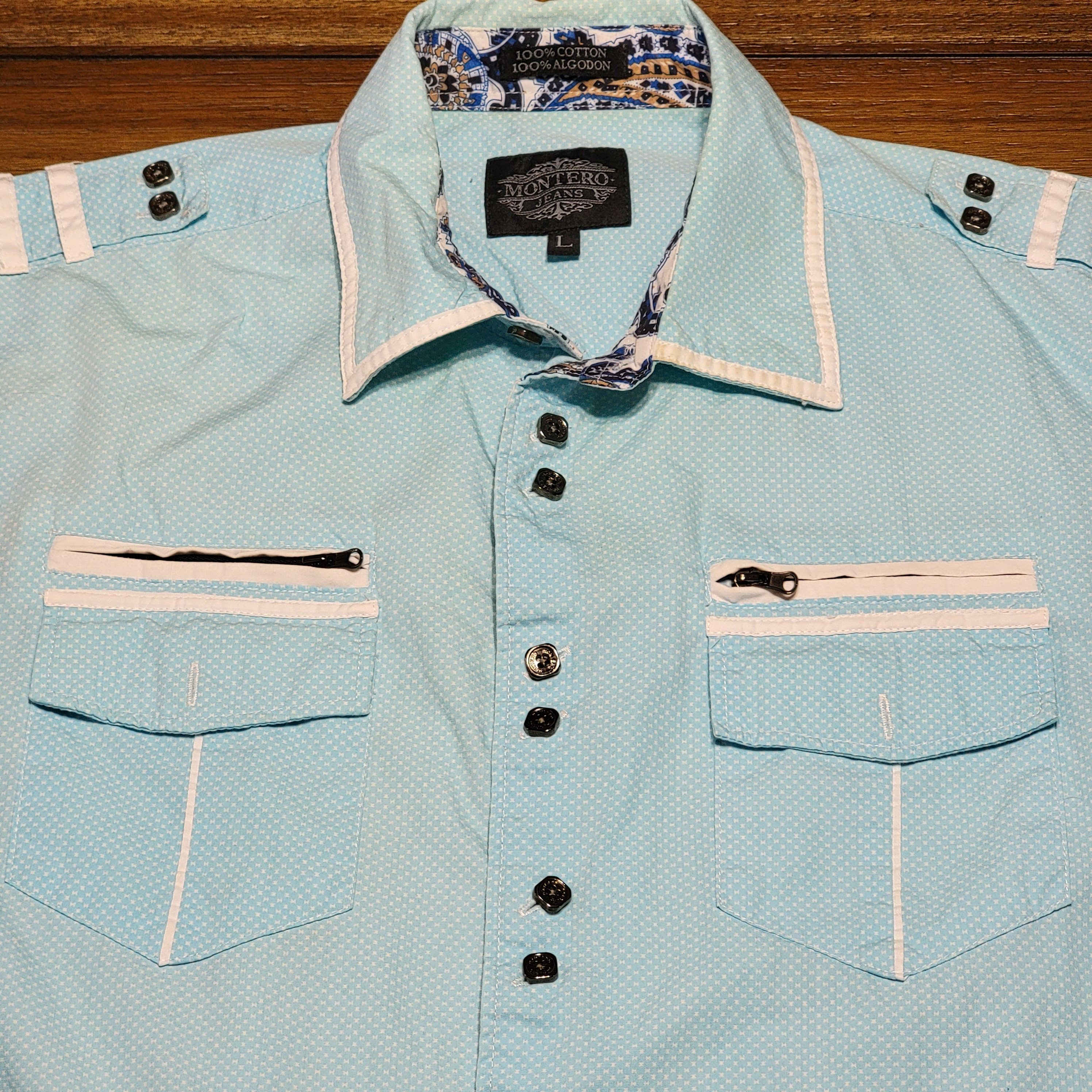 Other Montero Jeans LS Shirt Zippers & Pockets - Size Large Size US L / EU 52-54 / 3 - 2 Thumbnail