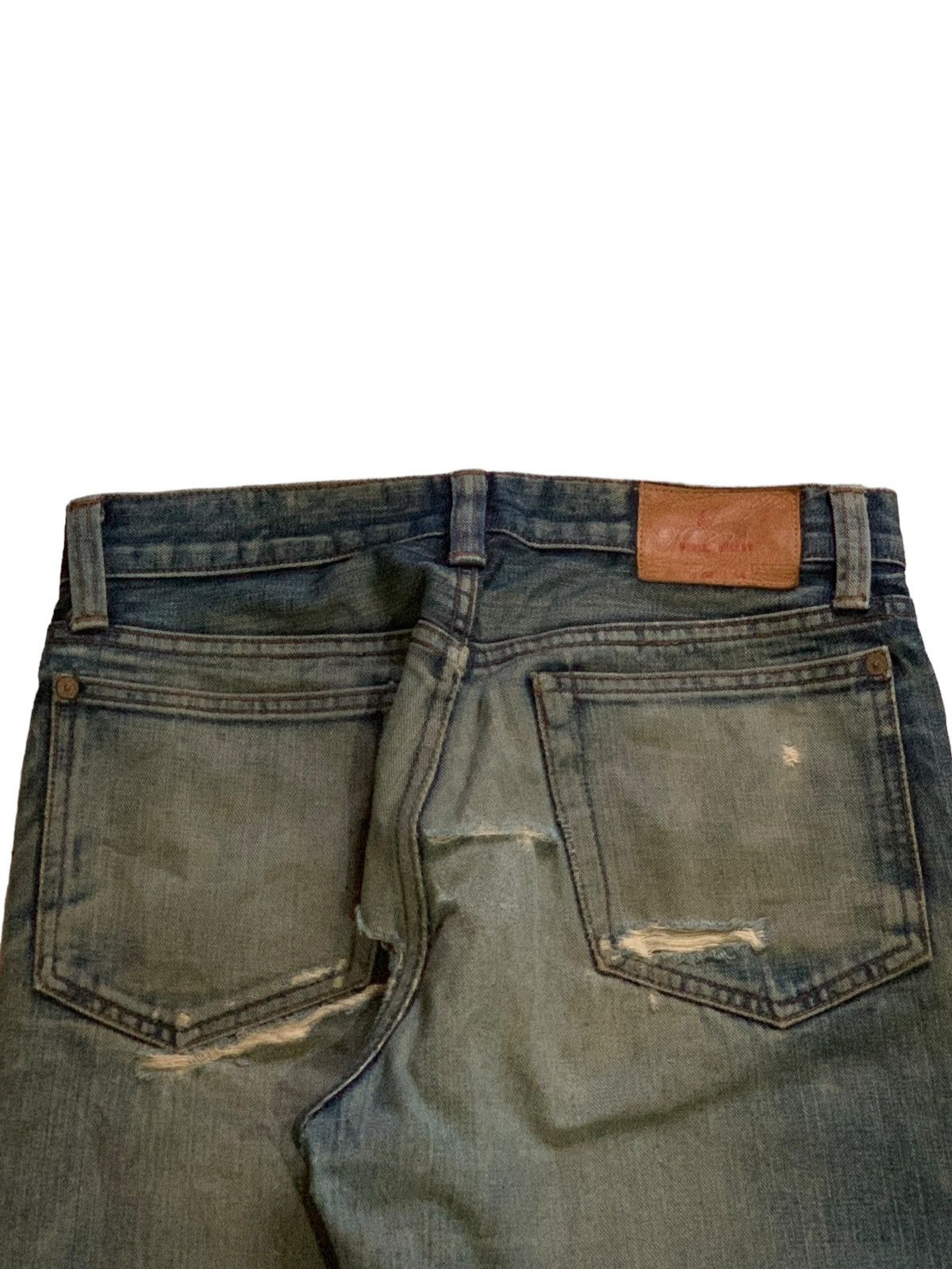 Hypebeast Vintage Paul Smith Red Ear Selvedge Mud Wash Rip Baggy Jeans Size US 31 - 10 Thumbnail