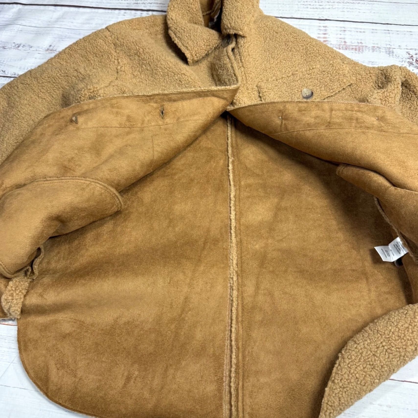 Joie Joie Shirt Jacket Womens Fleece Tan/Brown M Long Sleeve Button Front Size M / US 6-8 / IT 42-44 - 6 Thumbnail