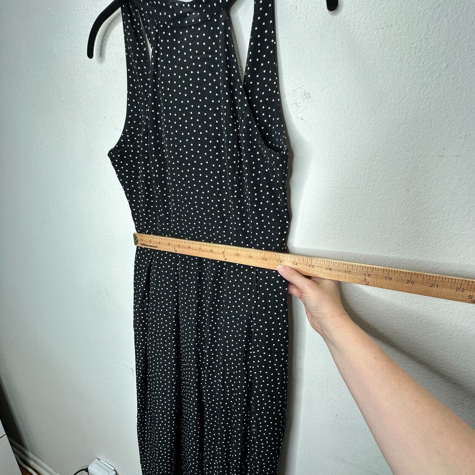 Other Audrey Halterneck Polka Dot Open Tie Back Pleat Leg Jumpsuit Size 27" / US 4 / IT 40 - 16 Thumbnail