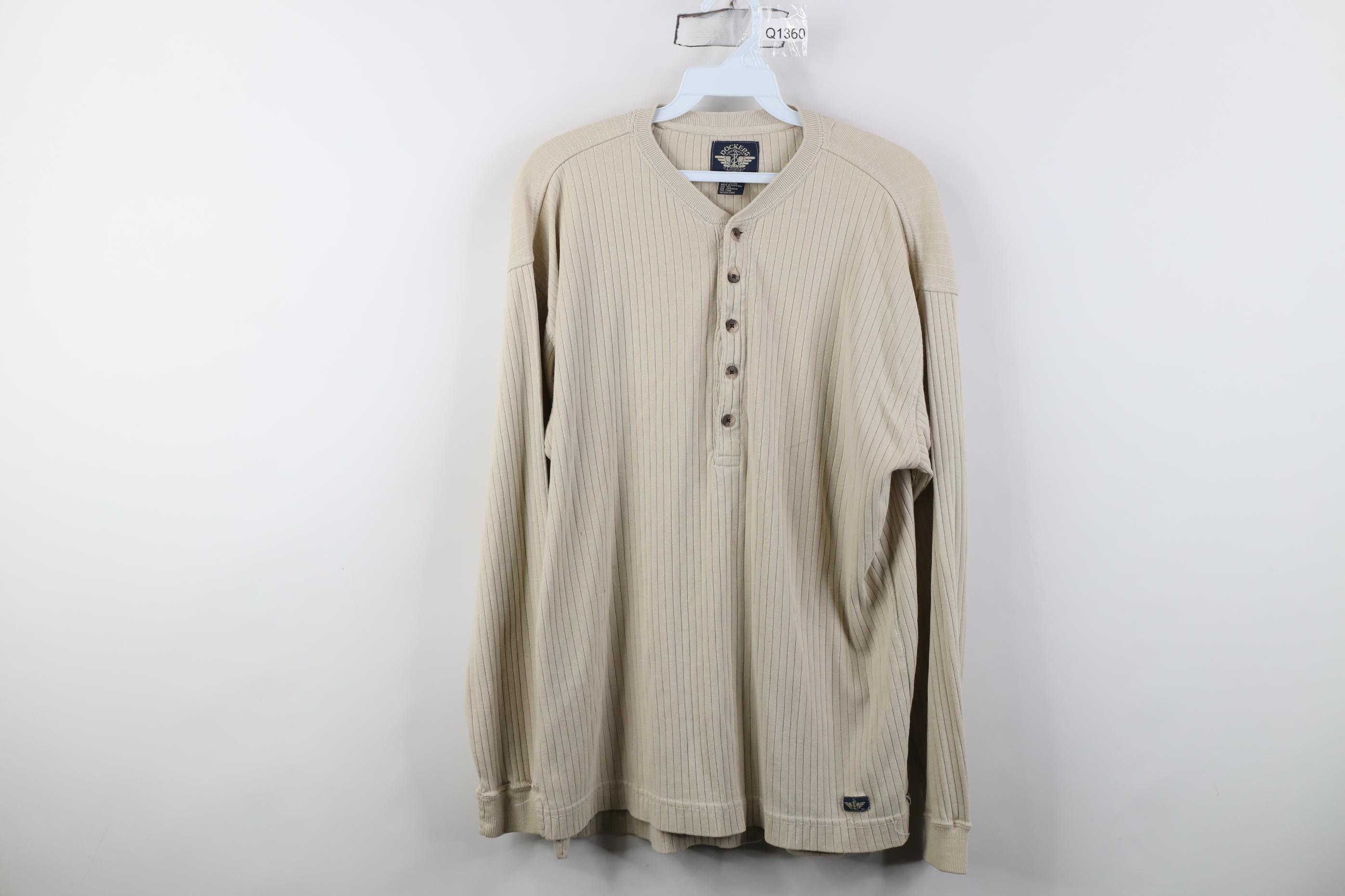 Vintage Vintage 90s Streetwear Thermal Ribbed Knit Henley T-Shirt Size US M / EU 48-50 / 2 - 1 Thumbnail