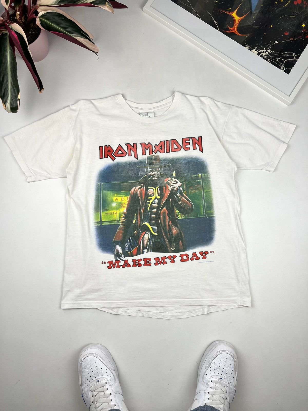 image of Made In USA x Vintage Iron Maiden Local Crew 1986 Tee in White, Men's (Size Medium)
