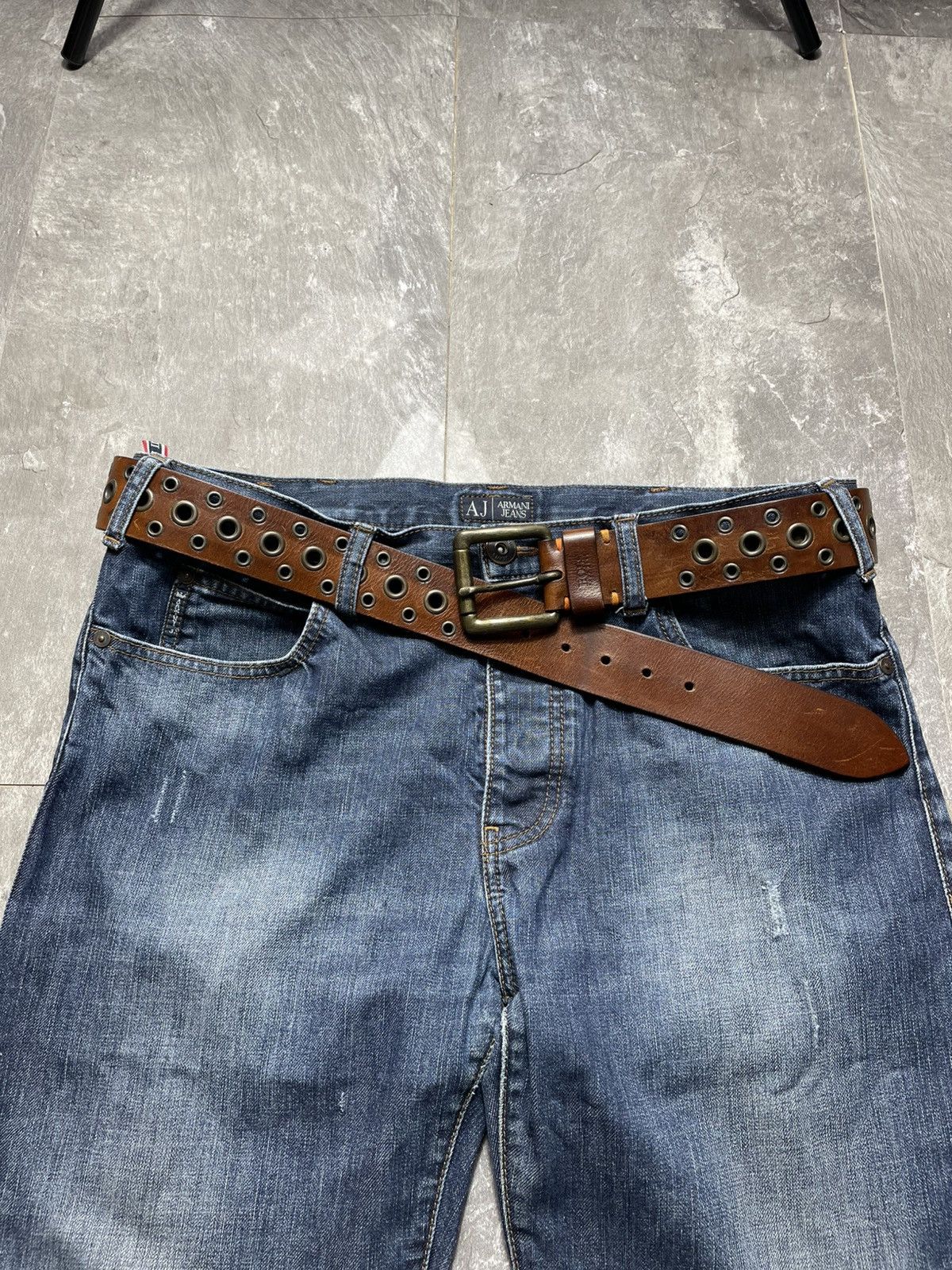 Hugo Boss Hugo Boss Gilbert Grommet Eyelet Leather Belt Made In Italy Size ONE SIZE - 10 Thumbnail