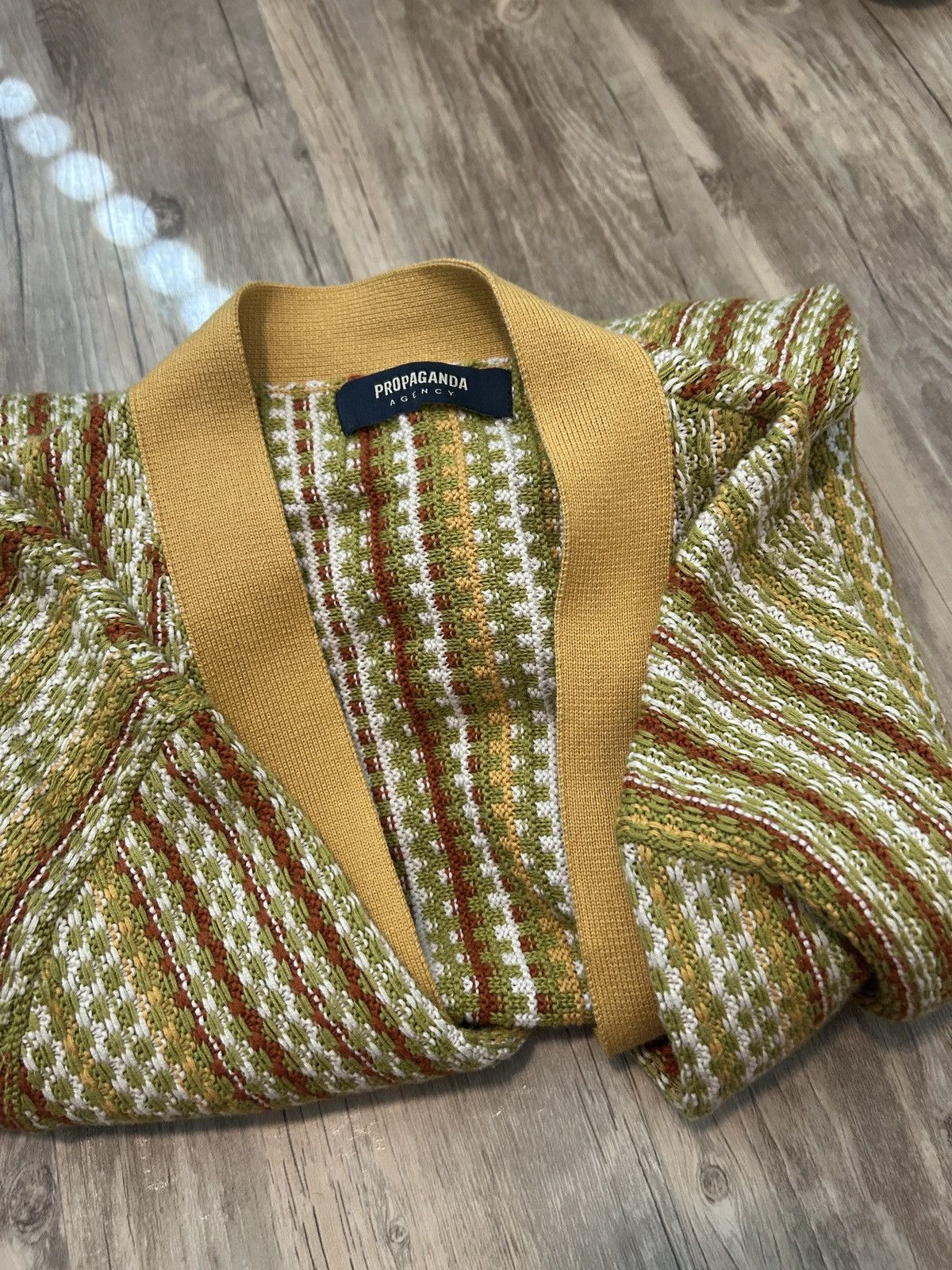 Designer Yellow stripe cardigan Size US M / EU 48-50 / 2 - 3 Thumbnail