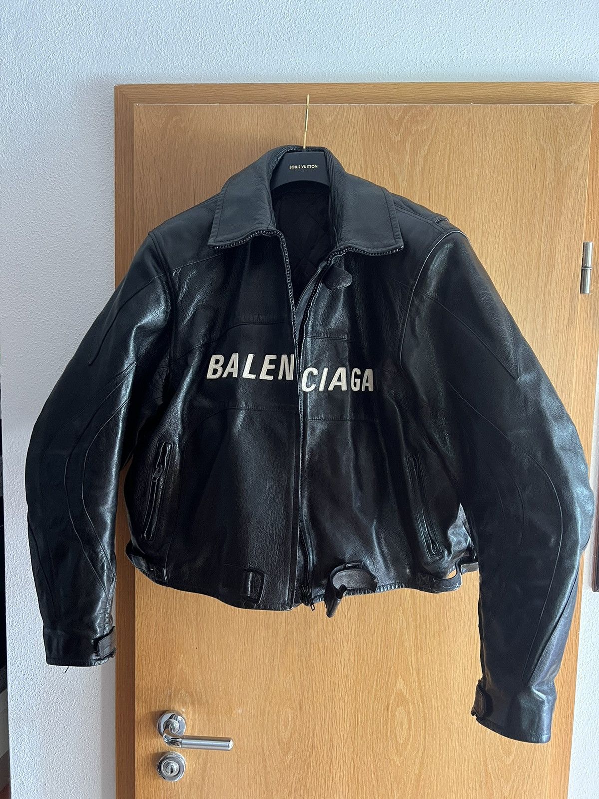 Balenciaga Logo Leather Jacket