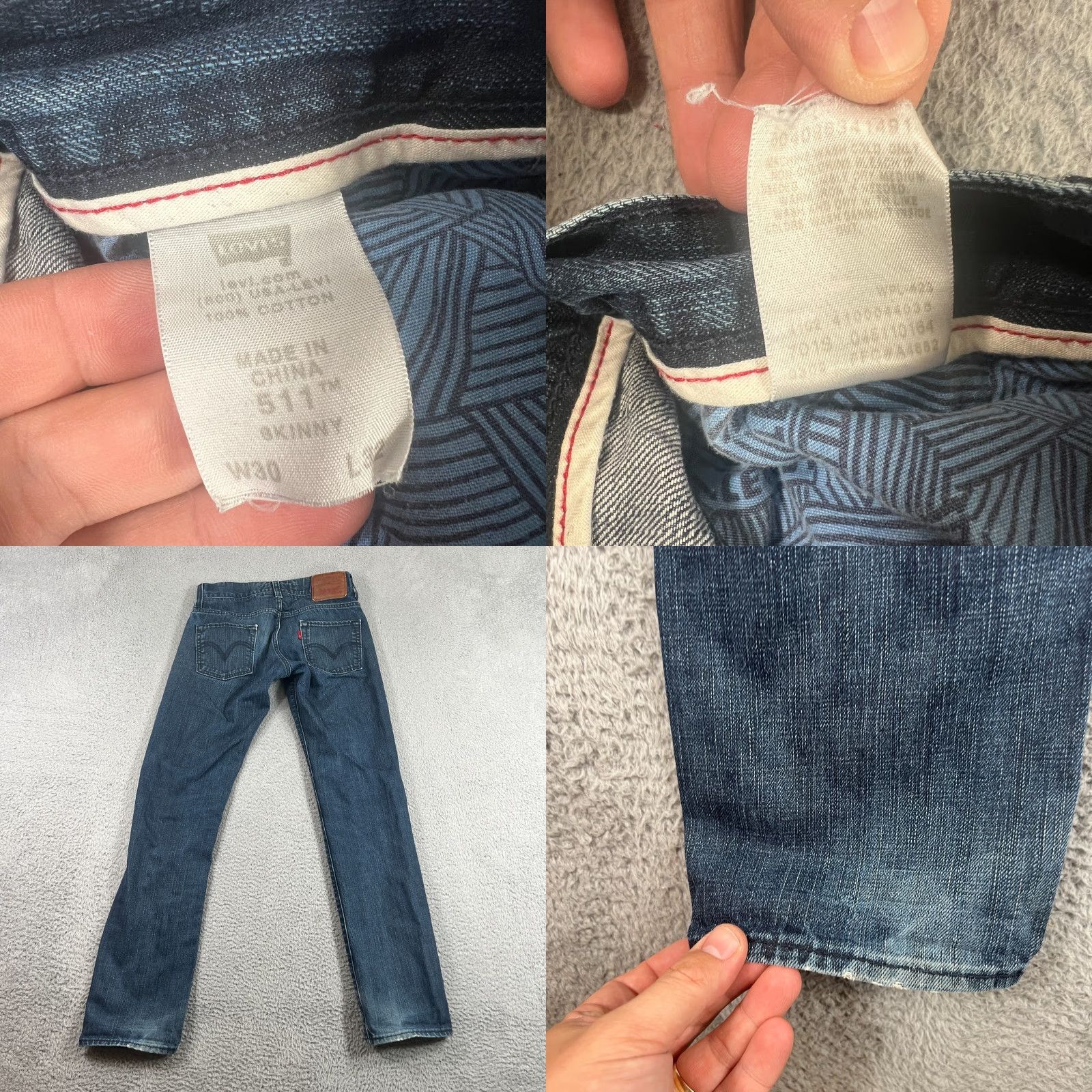 Levi's VINTAGE Levi's 511 Skinny Jeans Mens Size 30x32 Dark Blue Denim Stretch 90s Casual Size US 30 / EU 46 - 8 Thumbnail