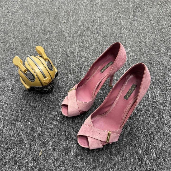 Louis Vuitton Louis Vuitton Pink Open-Toe High Heels -2508 Size US 8 / IT 38 - 1 Thumbnail
