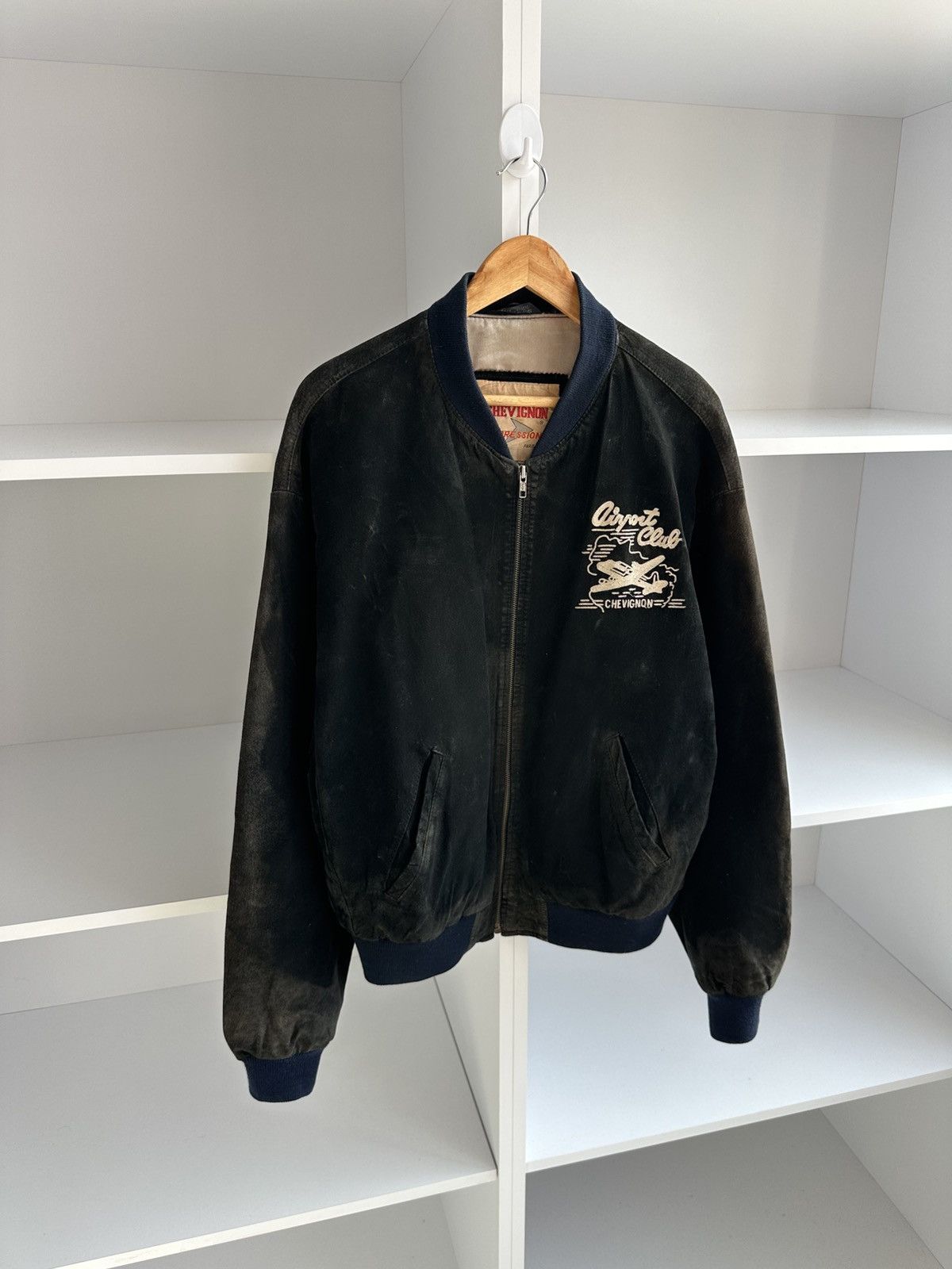 Chevignon × Vintage Vintage Chevignon Airport Club Leather Bomber Jacket Size US XL / EU 56 / 4 - 2 Thumbnail