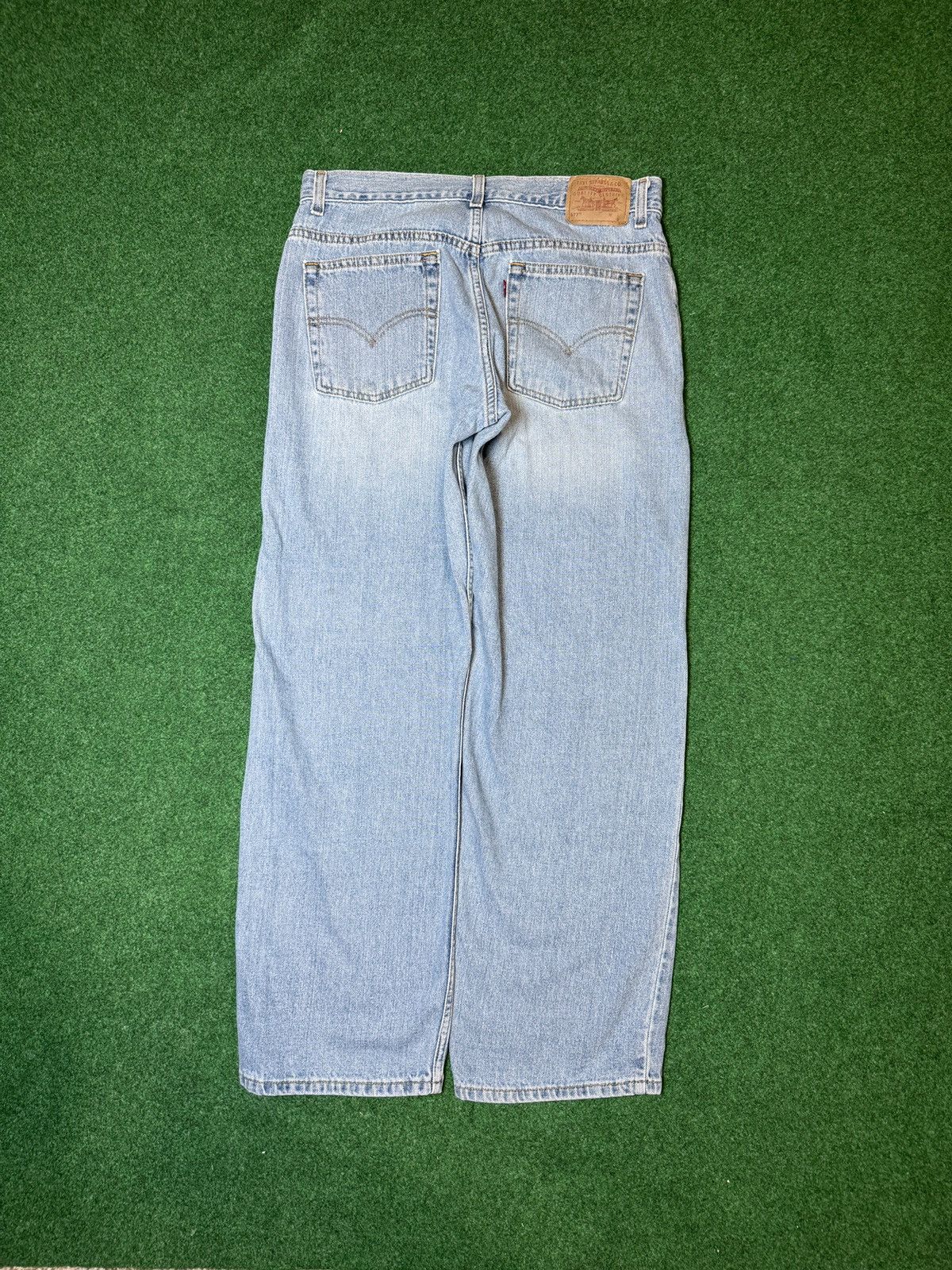 Levi's Vintage Clothing Vtg Y2K Levi’s 577 Low Rise Loose Fit Light Wash Baggy Jeans Size 33" - 1 Thumbnail