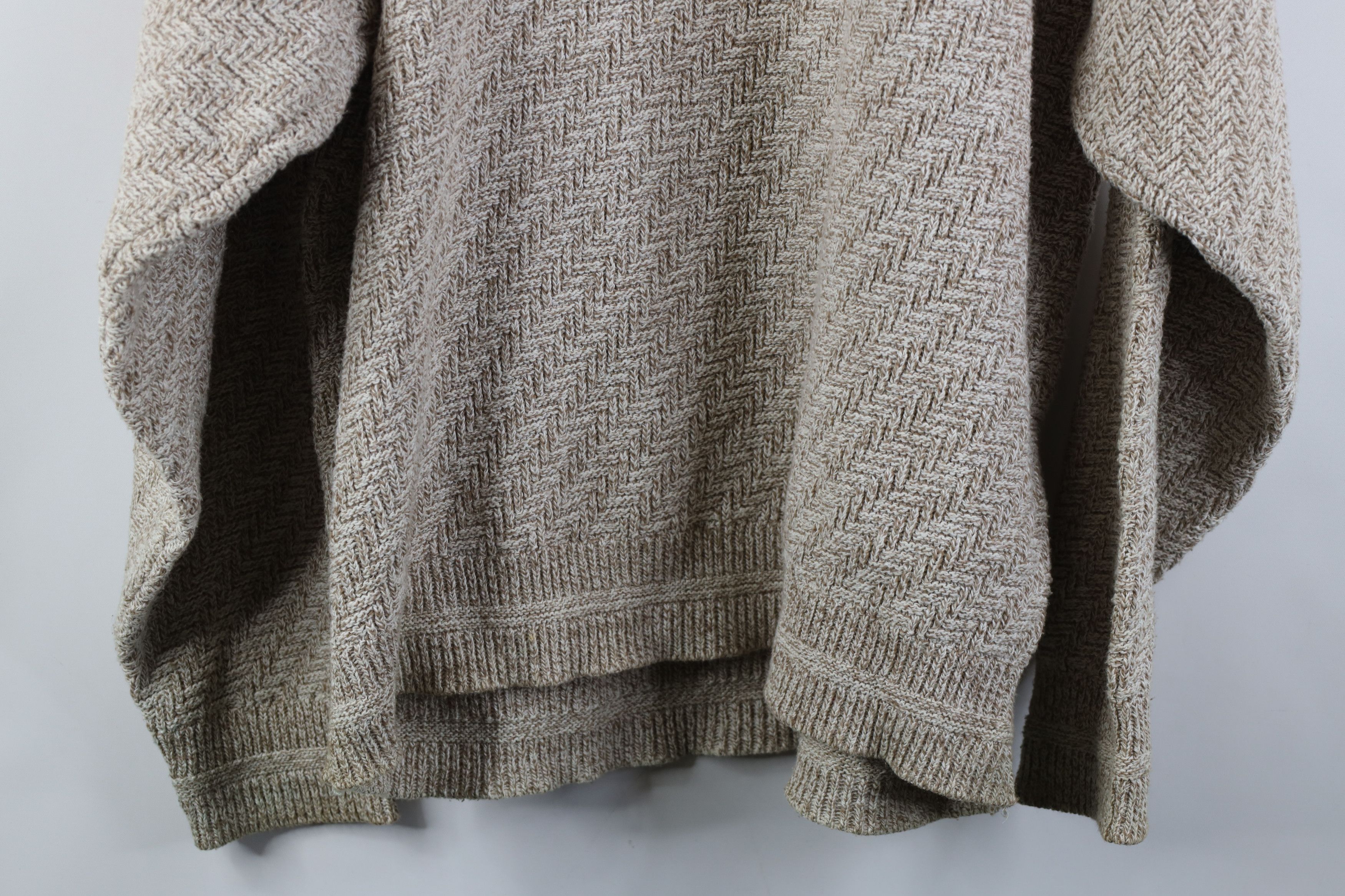 Vintage Vintage 90s Streetwear Framed Cotton Knit Sweater Beige USA Size US L / EU 52-54 / 3 - 12 Thumbnail