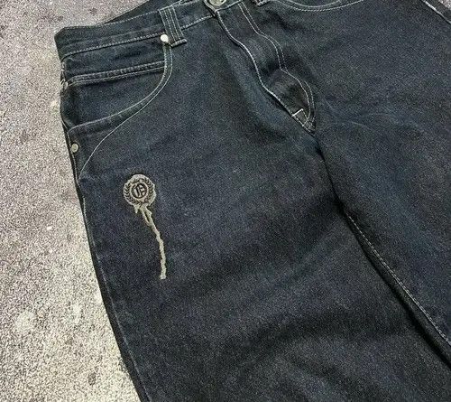 VIBE Punk Skeleton Print Baggy Jeans Size US 33 - 4 Thumbnail
