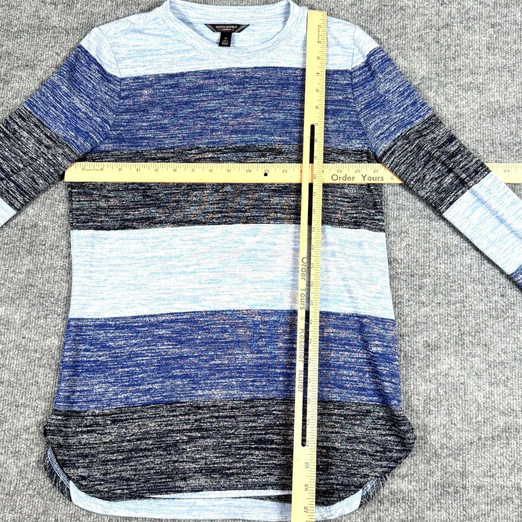 Banana Republic Banana Republic Sweater Mens Medium Striped Luxespun Long Sleeve Pullover Size US M / EU 48-50 / 2 - 7 Thumbnail