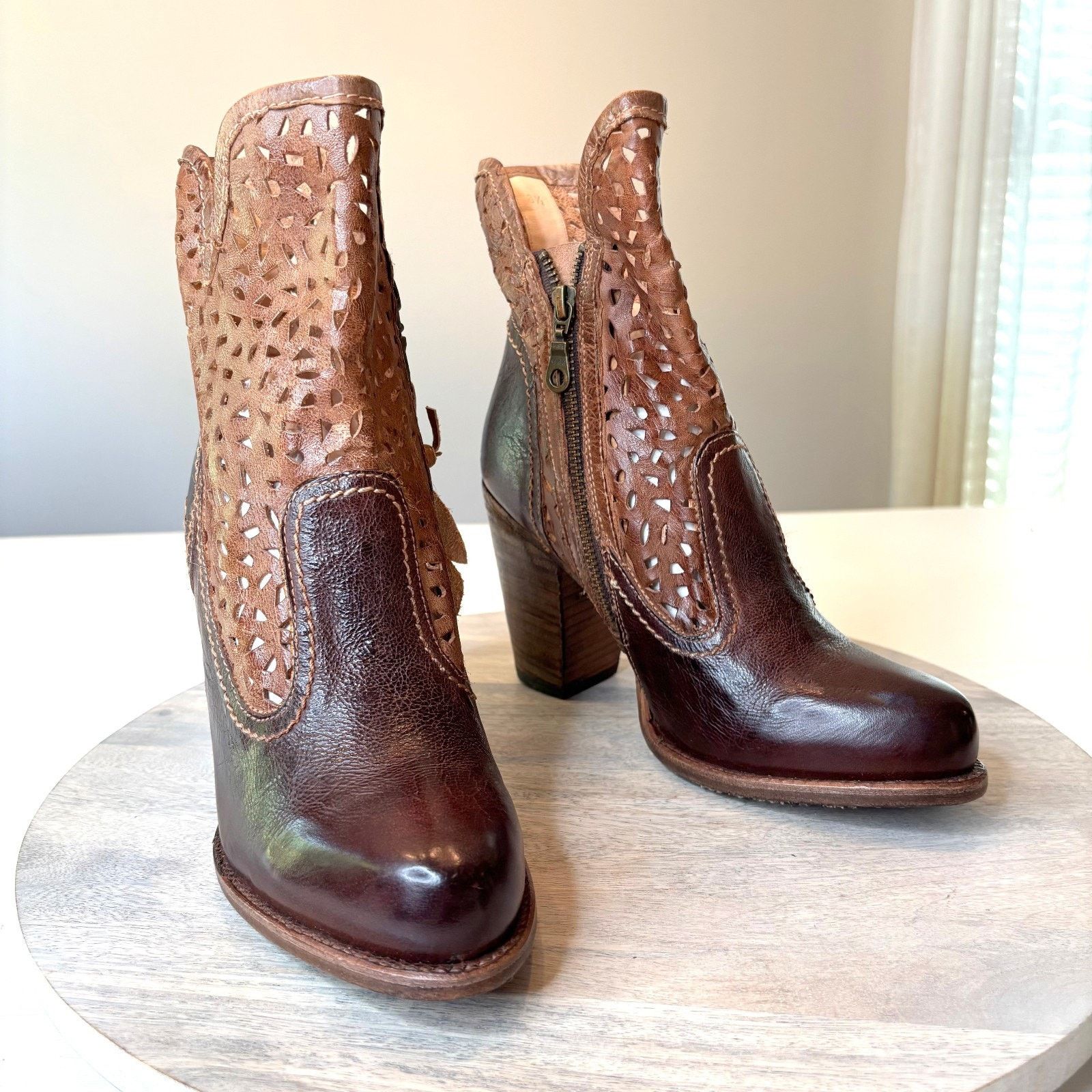 Bed Stu Bed Stu Leather Ankle Boots Laser Cut Rustic Women's 8.5 Size US 8.5 / IT 38.5 - 1 Thumbnail
