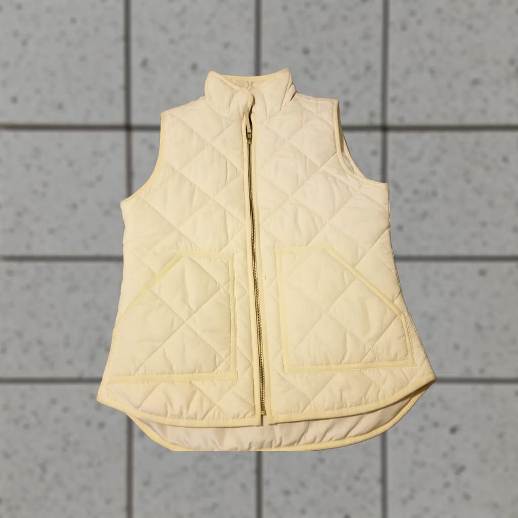 J.Crew J.Crew Vest Womens XS Cream Full Zip Down Puffer Size XS / US 0-2 / IT 36-38 - 1 Thumbnail